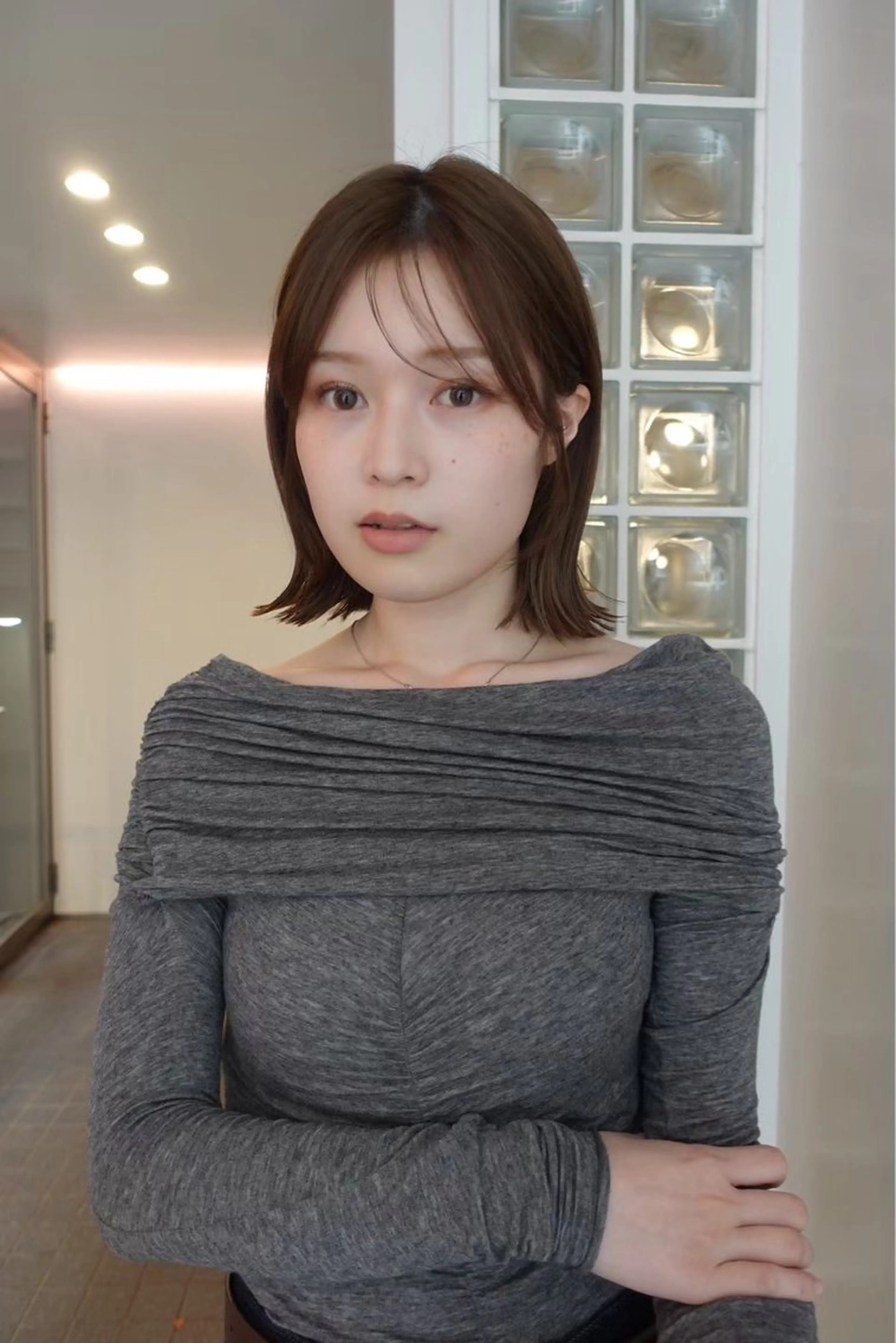 《骨格診断カット🍃》顎下ボブ​〜​鎖骨ミディアムの切りっぱなしカット＋撮影✂︎📷の写真