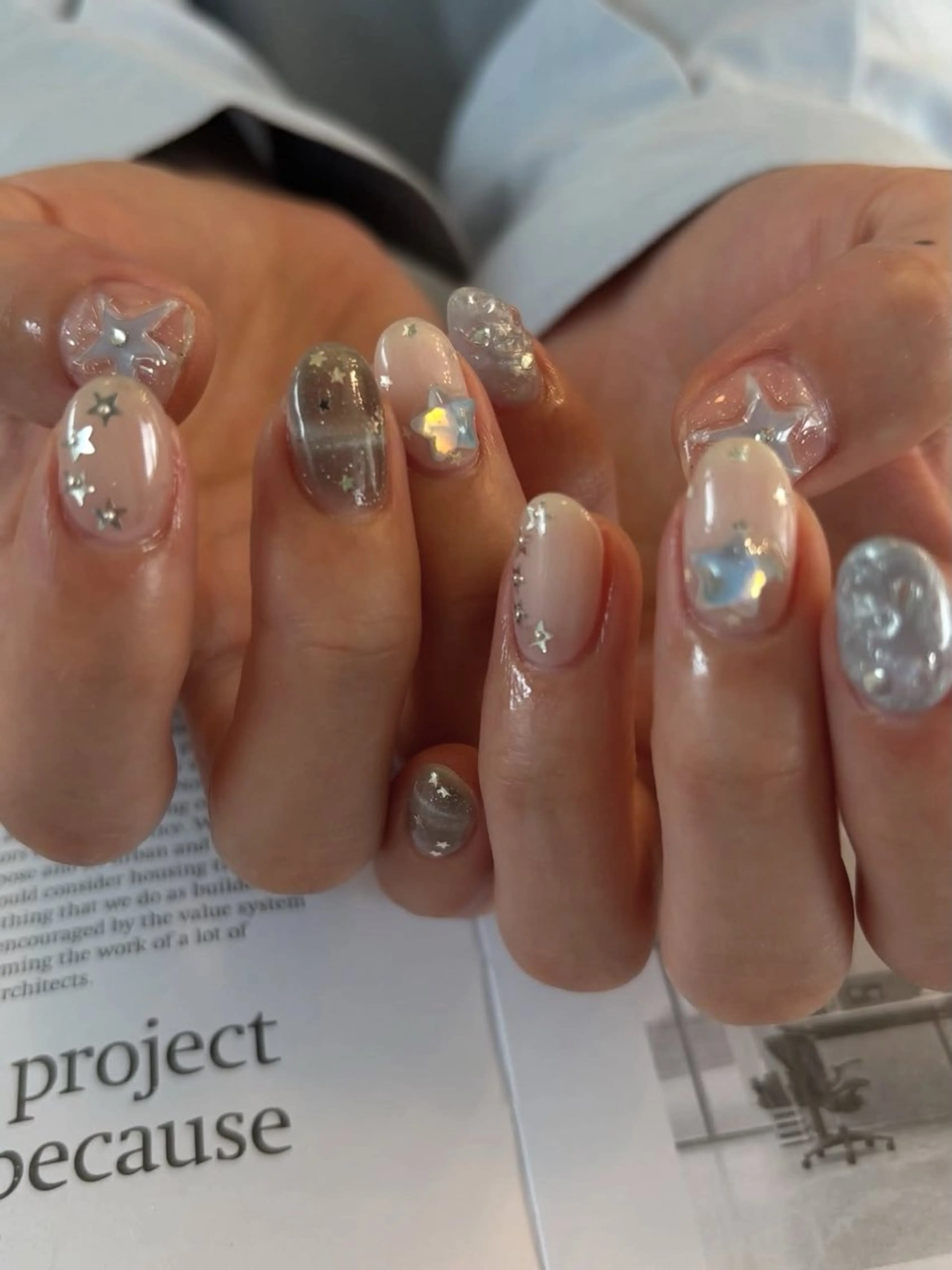 ネイル アートネイル フレンチネイル ジェルネイル 韓国ネイル 持ち込み ハンドネイル ANA.CHUO 本川越店舗のネイルデザイン