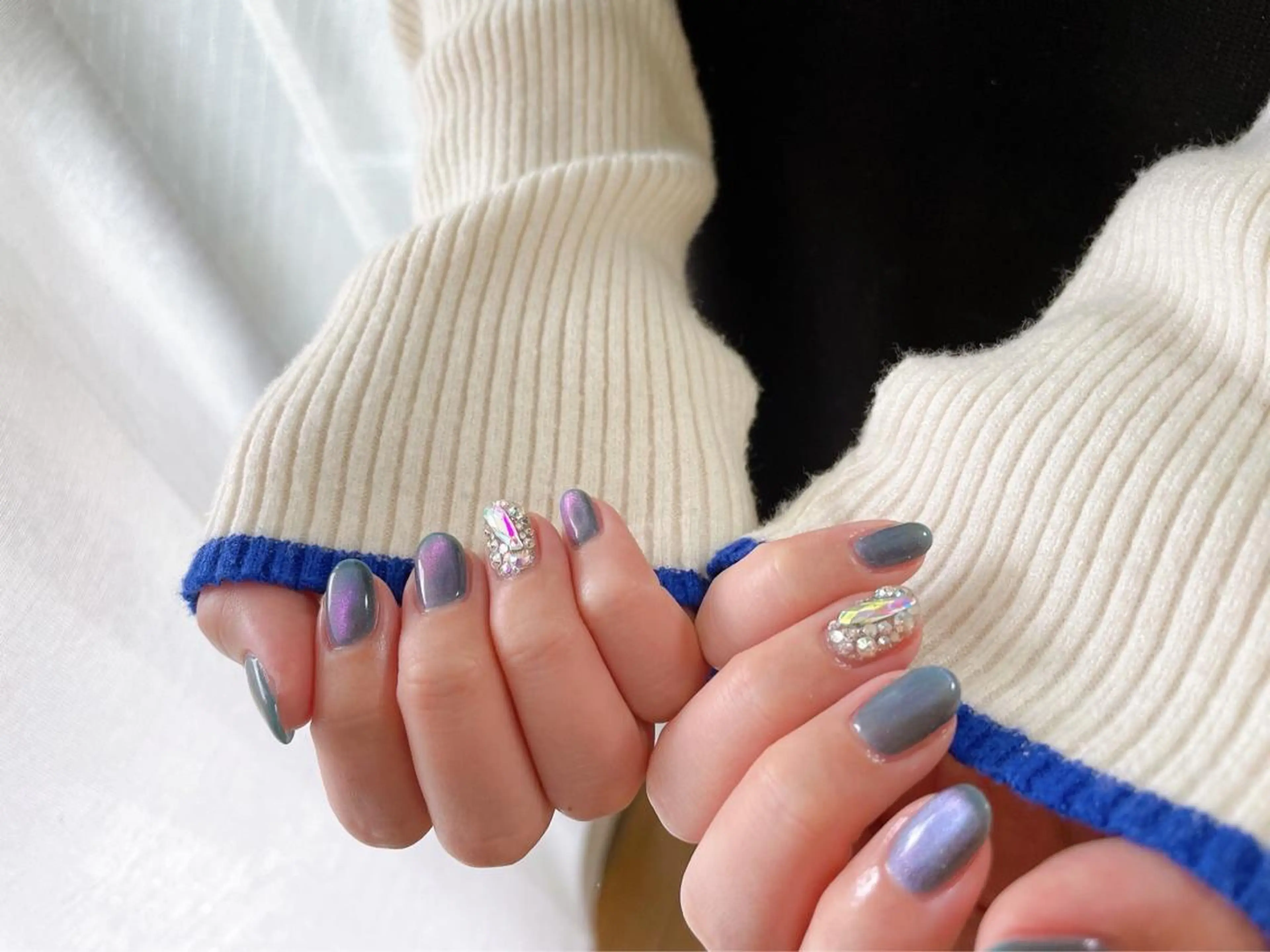 ネイル ストーンネイル ハンドネイル kiki nail 二子玉川のネイルデザイン