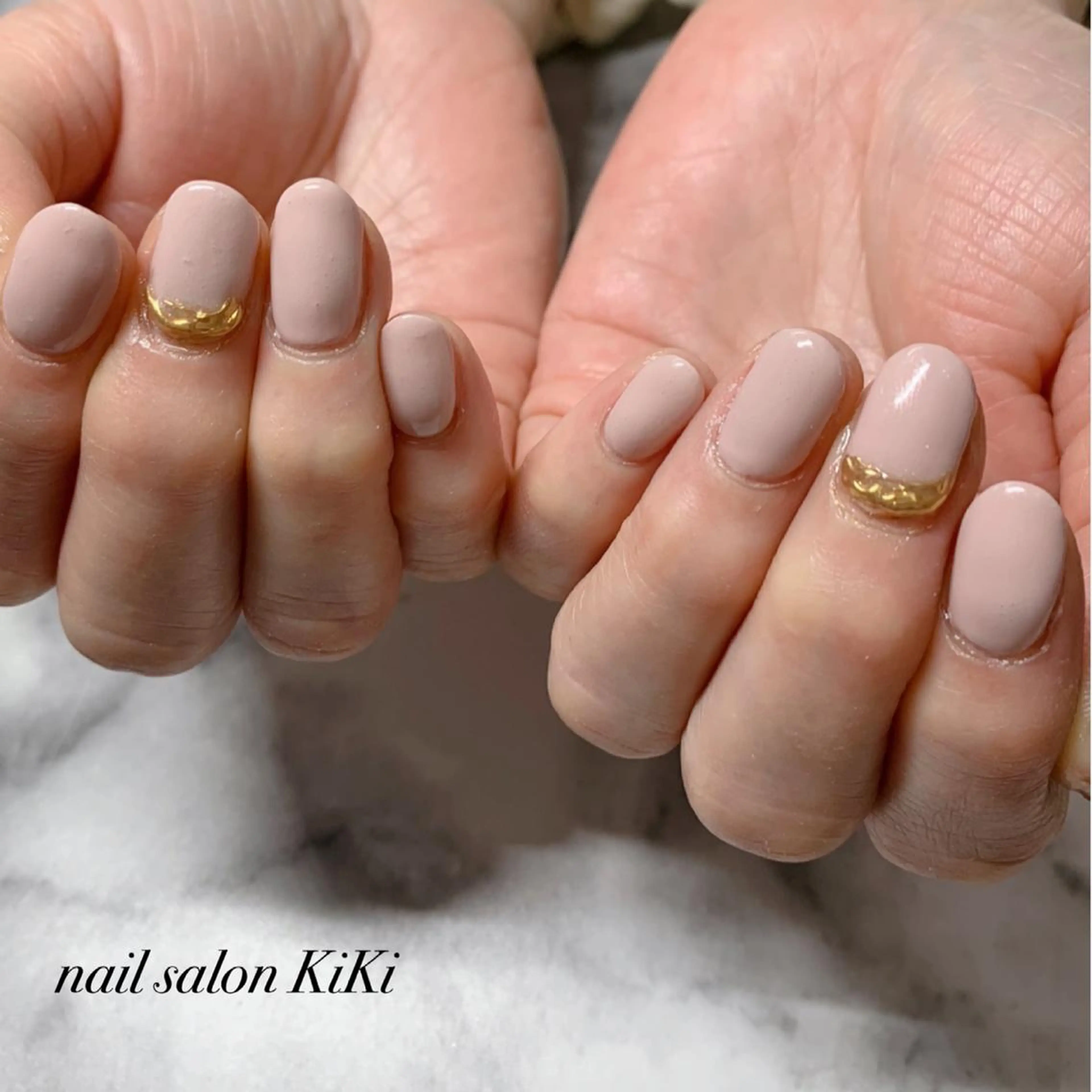 ネイル ピンク ピンクベージュ K. KiKiのネイルデザイン