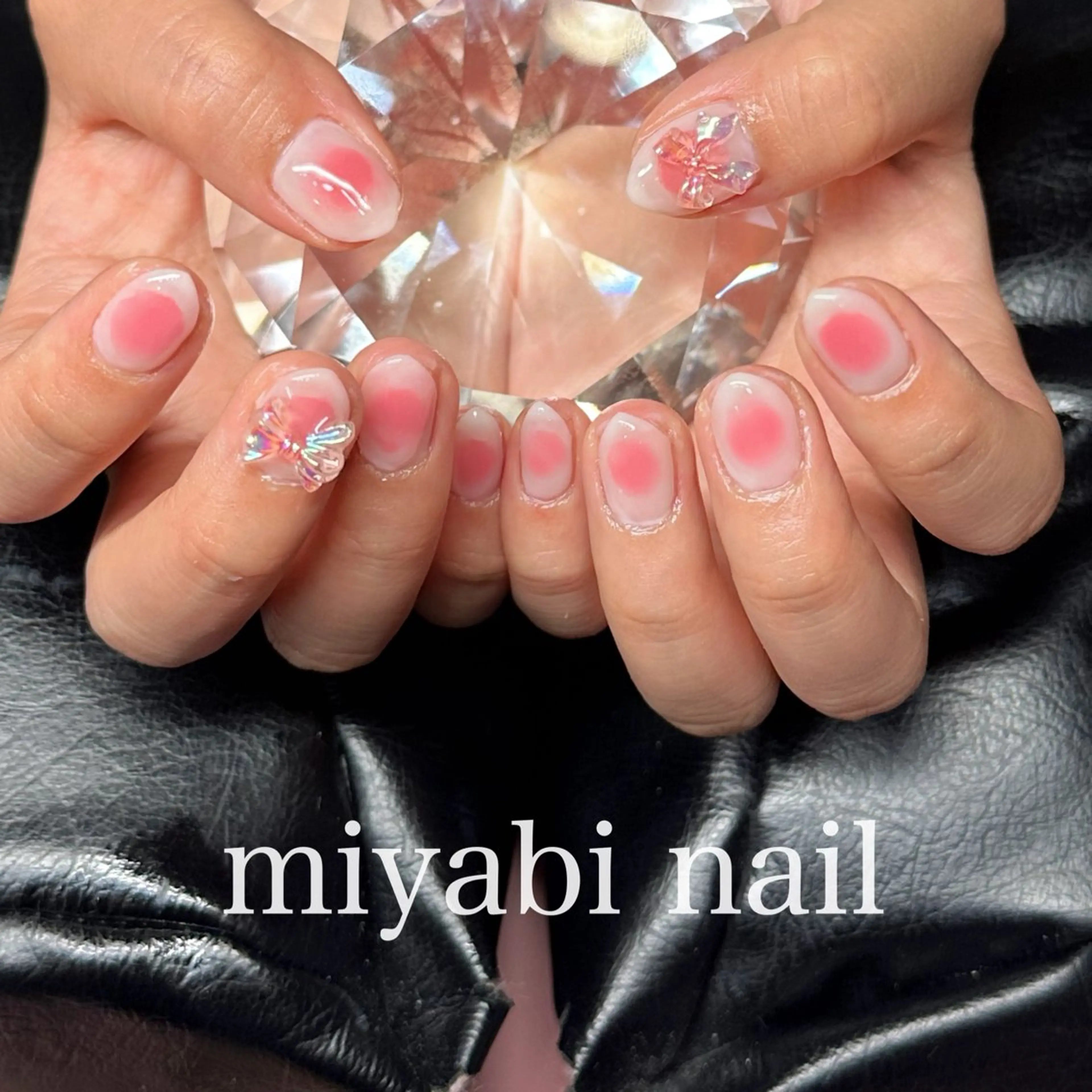ネイル チークネイル ジェルネイル 持ち込み 春ネイル ハンドネイル miyabi nail 桂川駅近くのネイルデザイン