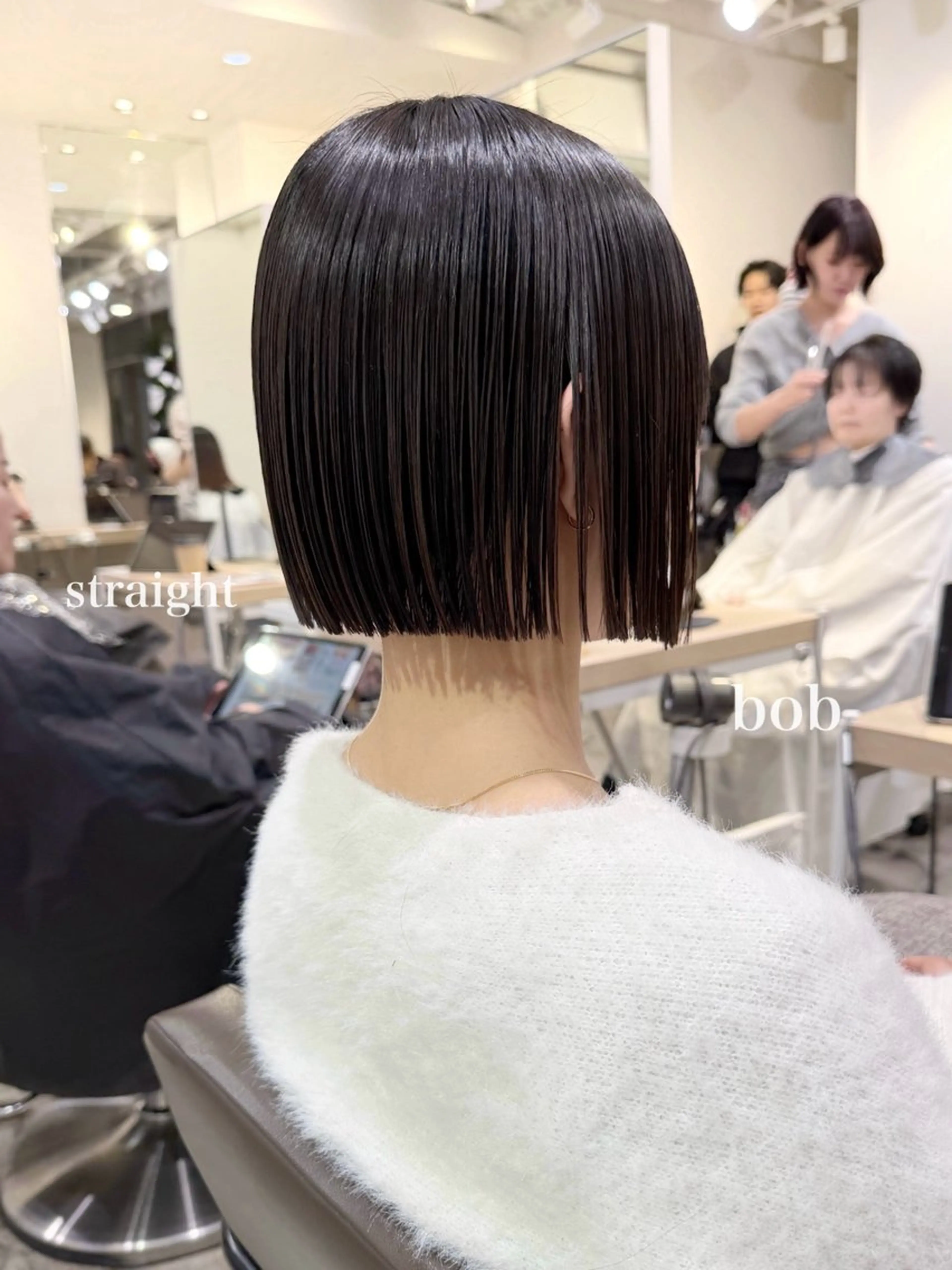 ショート 切りっぱなしボブ ボブ 縮毛矯正 川本 裕🌿のヘアスタイル