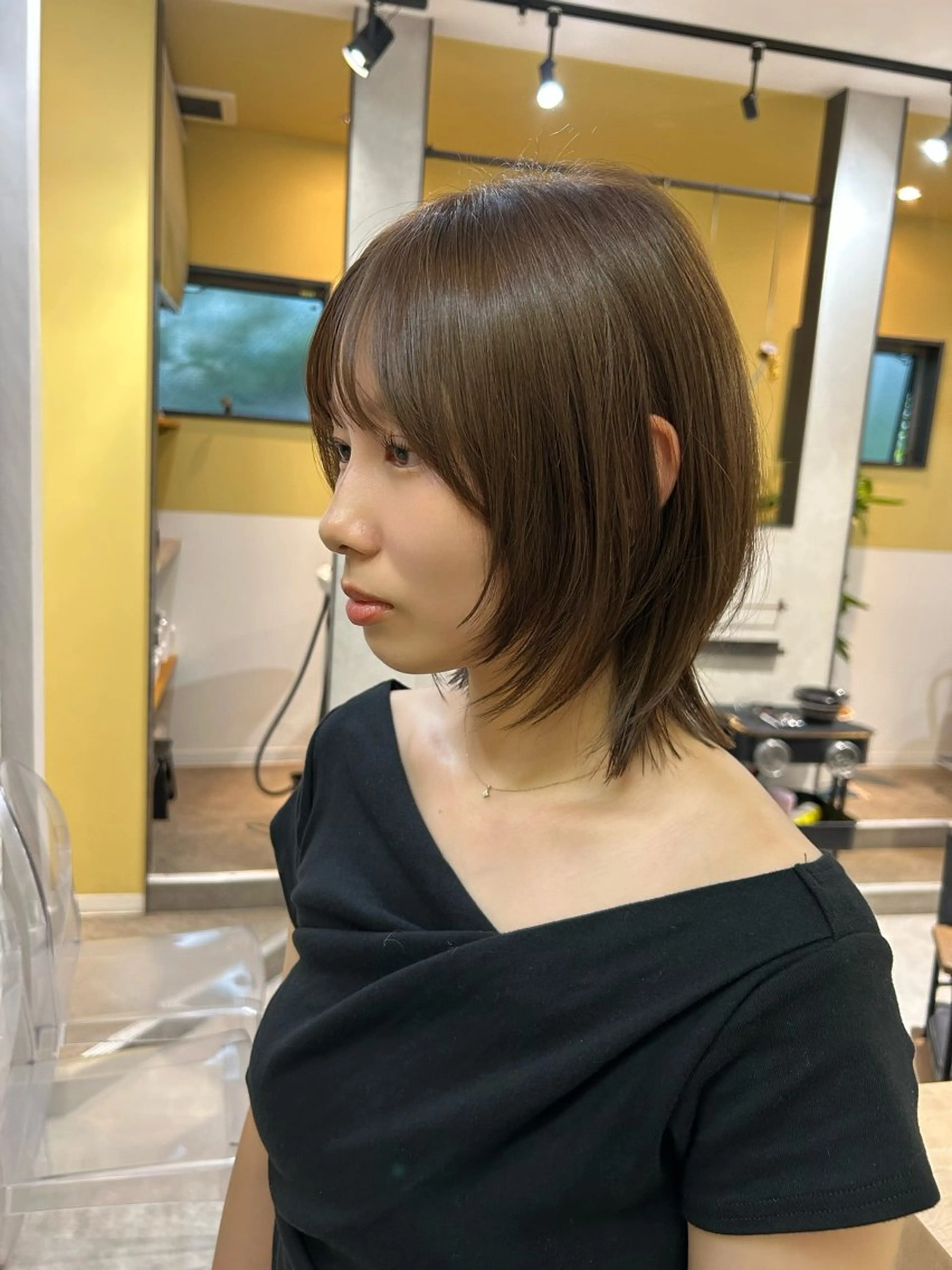 ショート カラー ボブレイヤー ベージュカラー ボブ レイヤーカット カット ヘアカラー トリートメント hub hair レイヤー/透明感のヘアスタイル