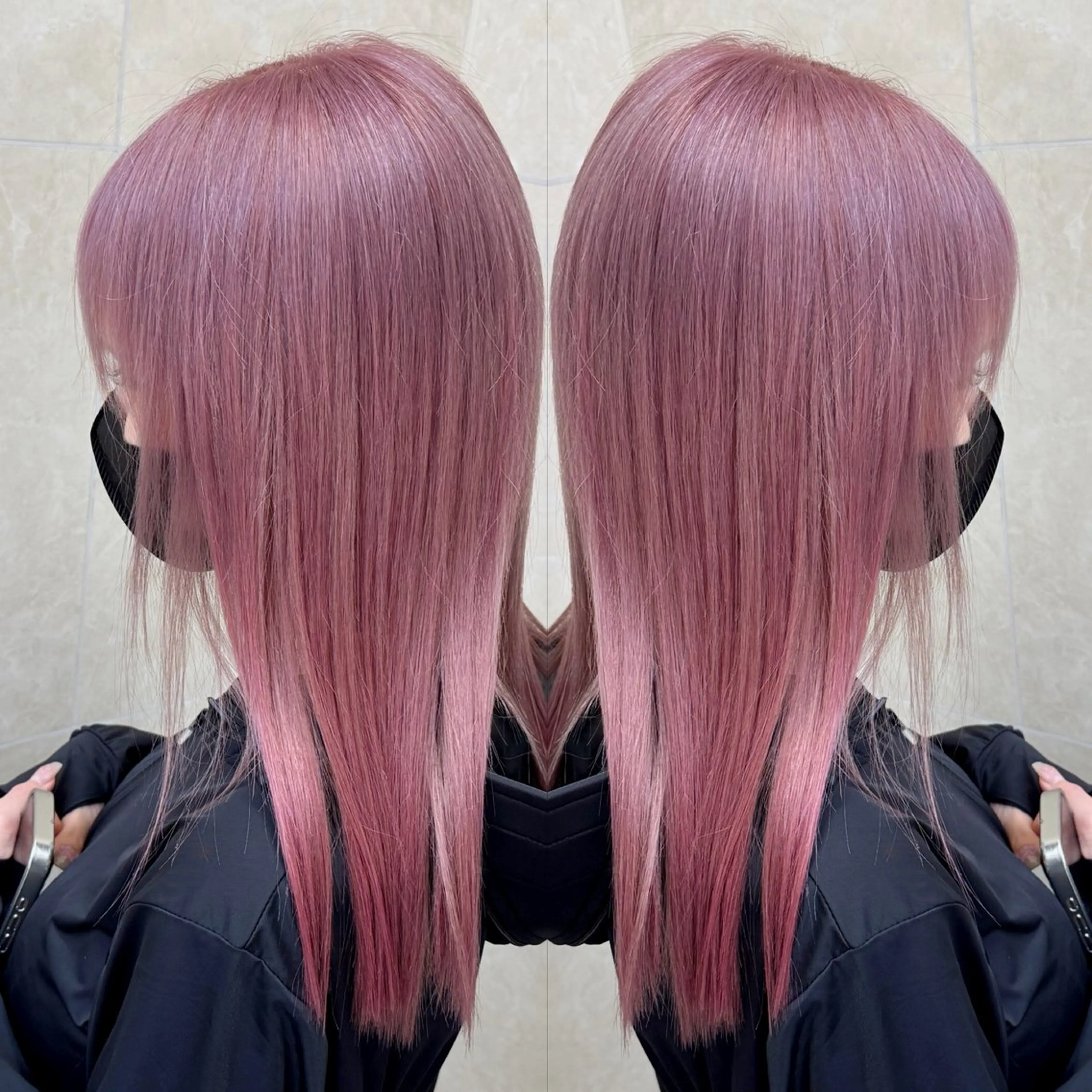 セミロング ヘアカラー トリートメント 枝毛カット＆髪質改善 満足NO.1岡しゃんのヘアスタイル