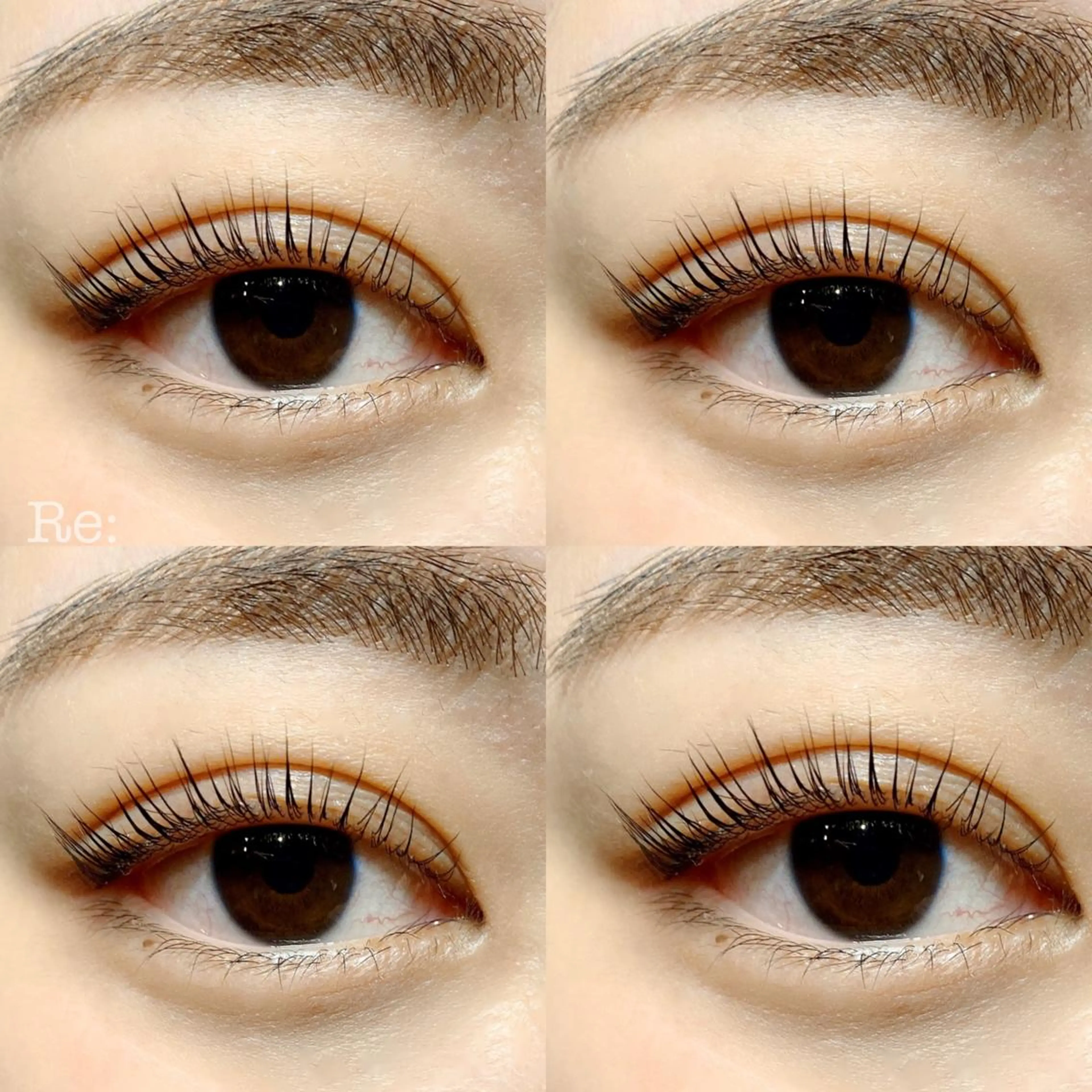 マツエク・マツパ フラットラッシュ Lカール 目尻長め ナチュラル まつげパーマ マツパ Lash Re：のマツエク・マツパデザイン