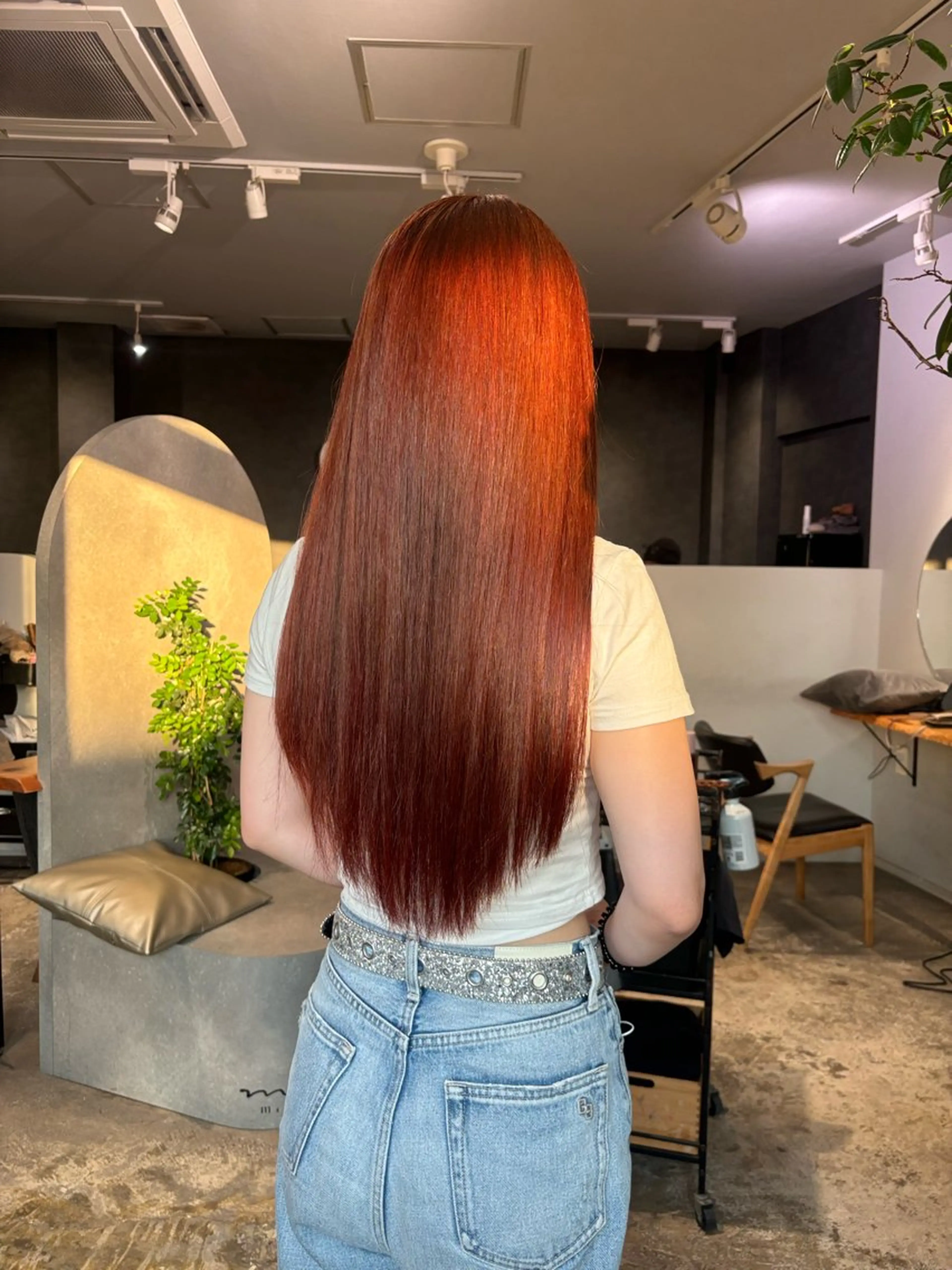 ロング カラー ブリーチ オレンジ カット ヘアカラー トリートメント 🐼 こゆきのヘアスタイル