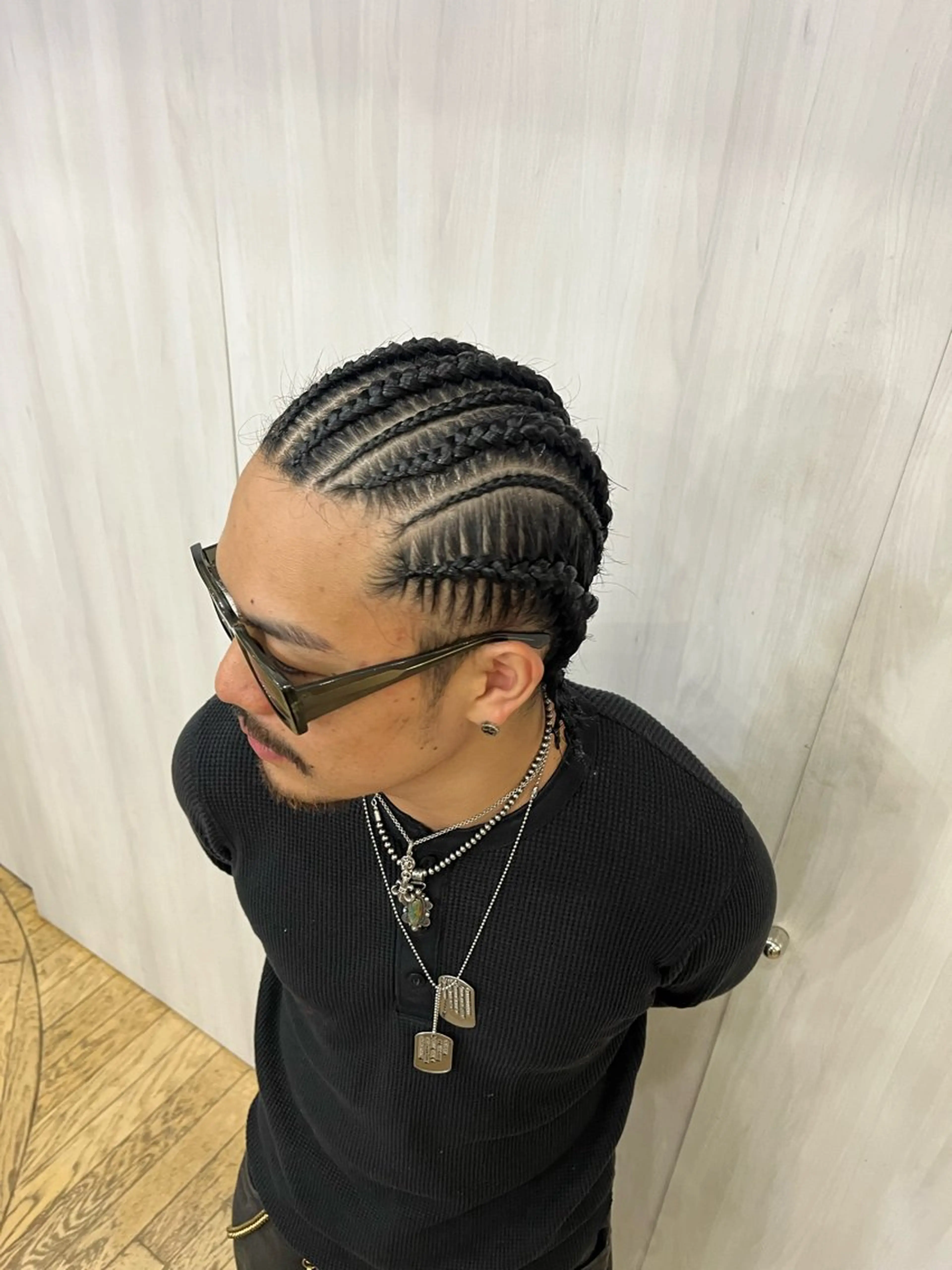 メンズ ヘアセット デザインカラー/ ブリーチ/コーンロウのヘアスタイル