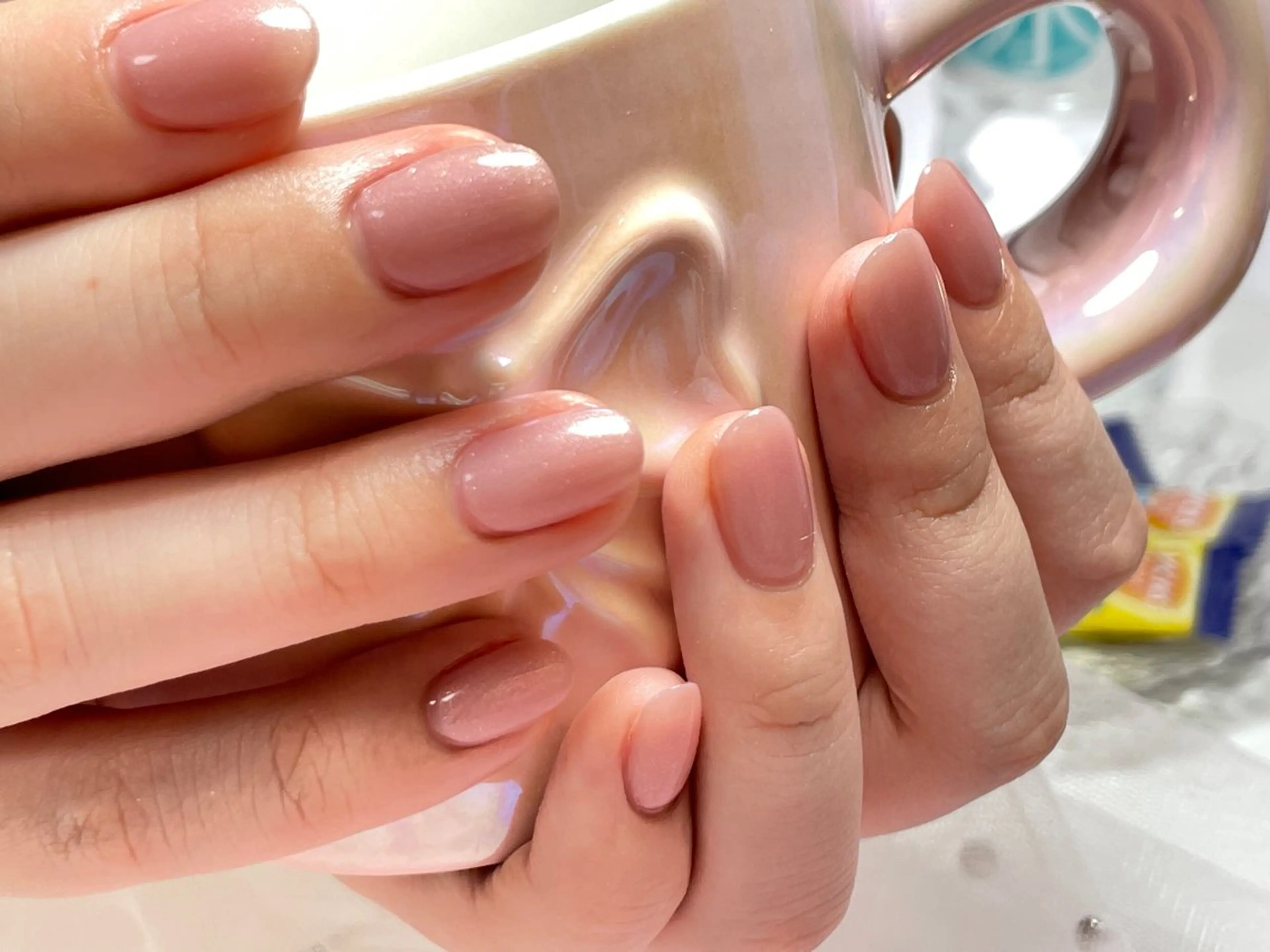 ネイル ブルー フレンチネイル マグネットネイル ニュアンスネイル オフィスネイル ハンドネイル Mnail _KKのネイルデザイン