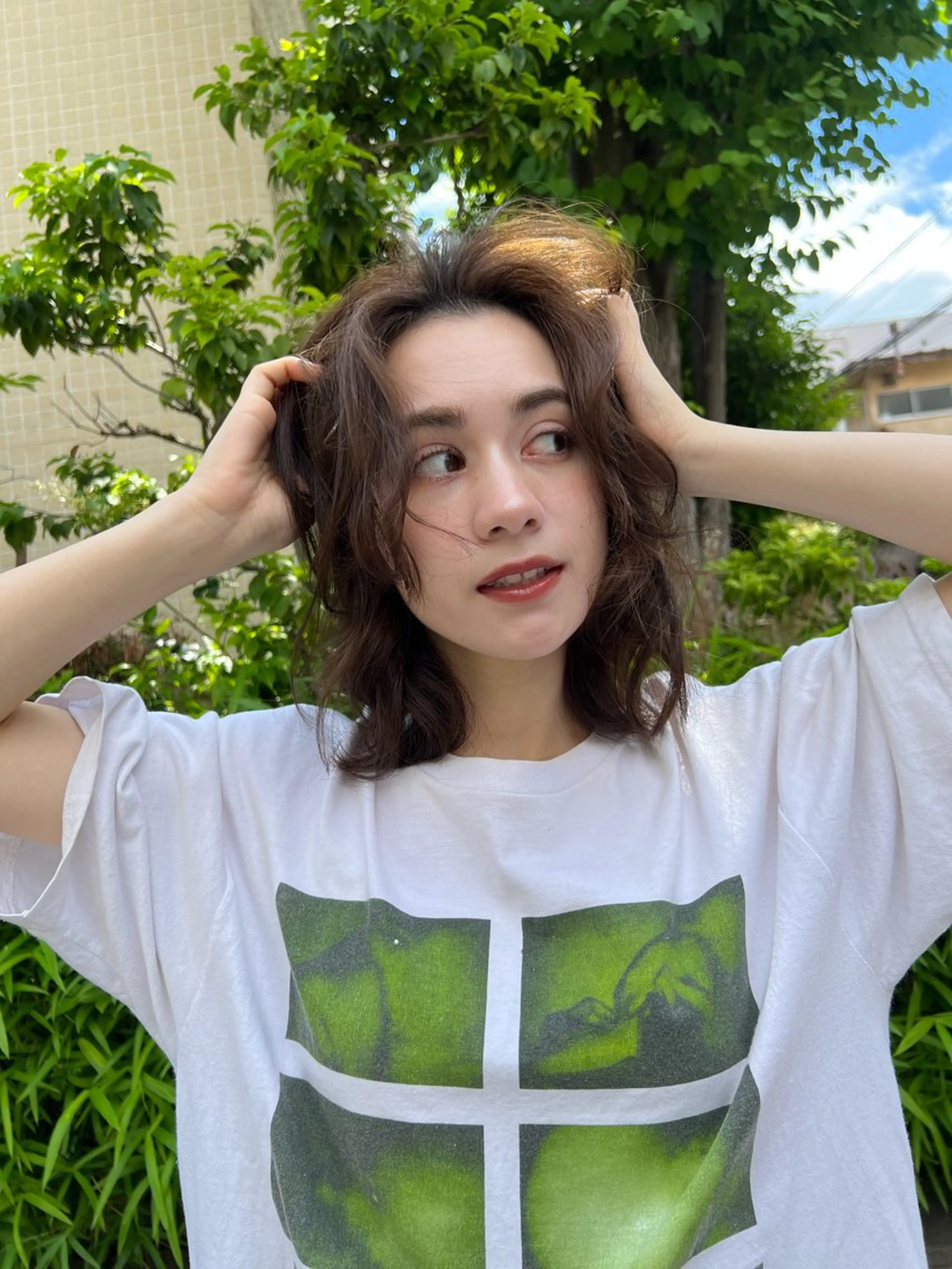 ミディアム パーマ パーマ×透明感カラー MIOのヘアスタイル