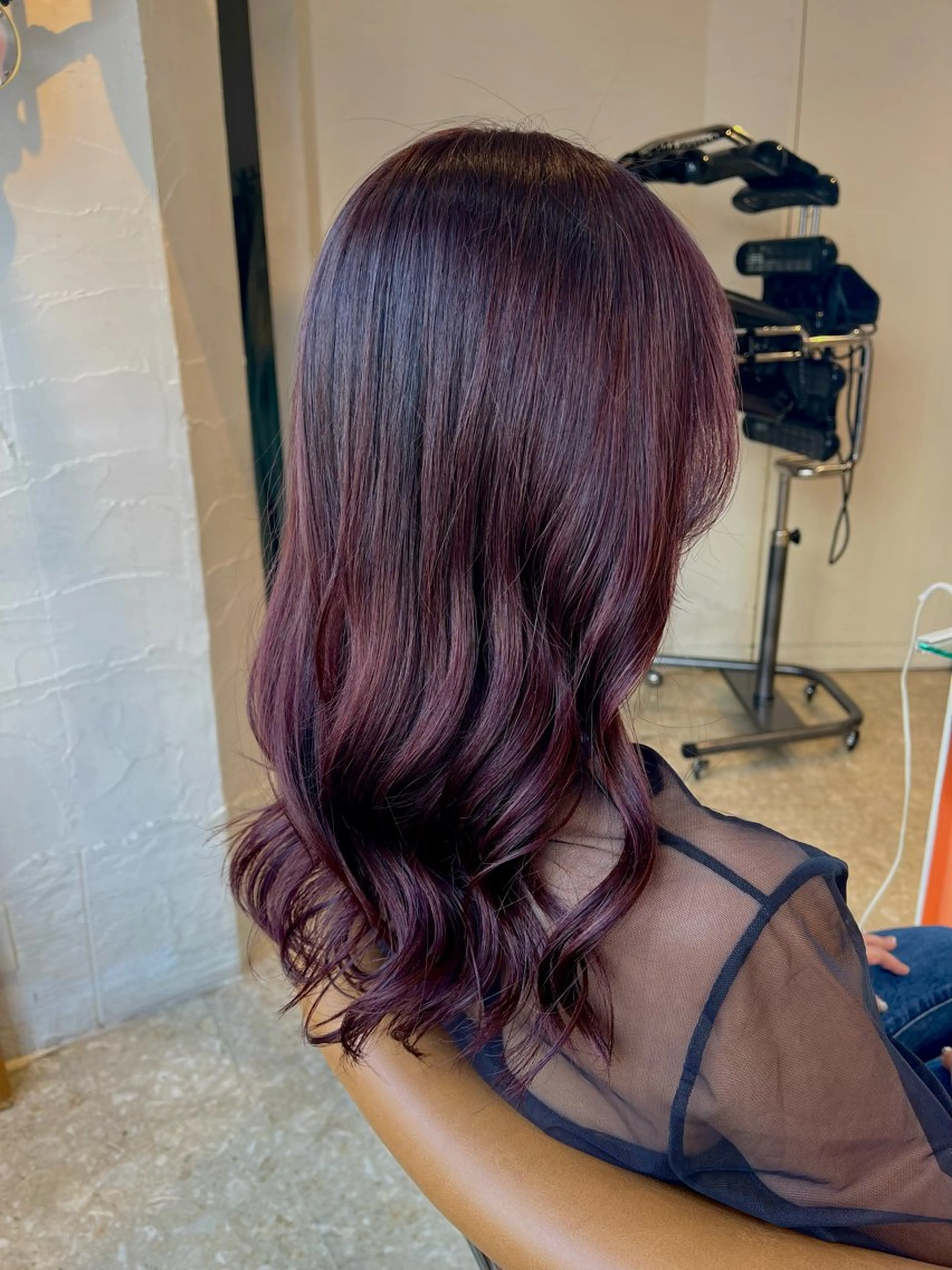 セミロング カラー うしだ かおるのヘアスタイル