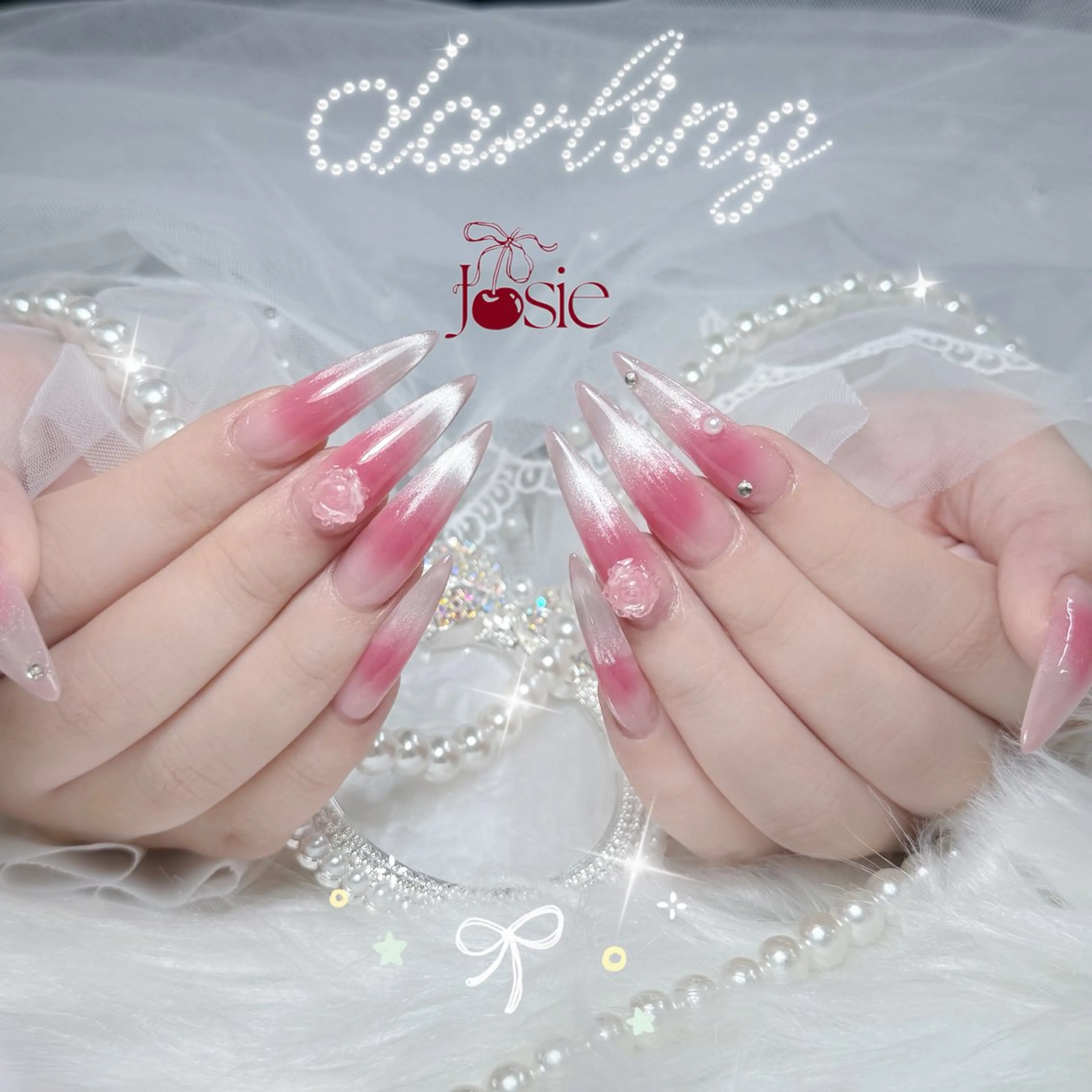 ネイル キラキラネイル 韓国ネイル 持ち込み ワンホンネイル ハンドネイル JOSIE nail studioのネイルデザイン