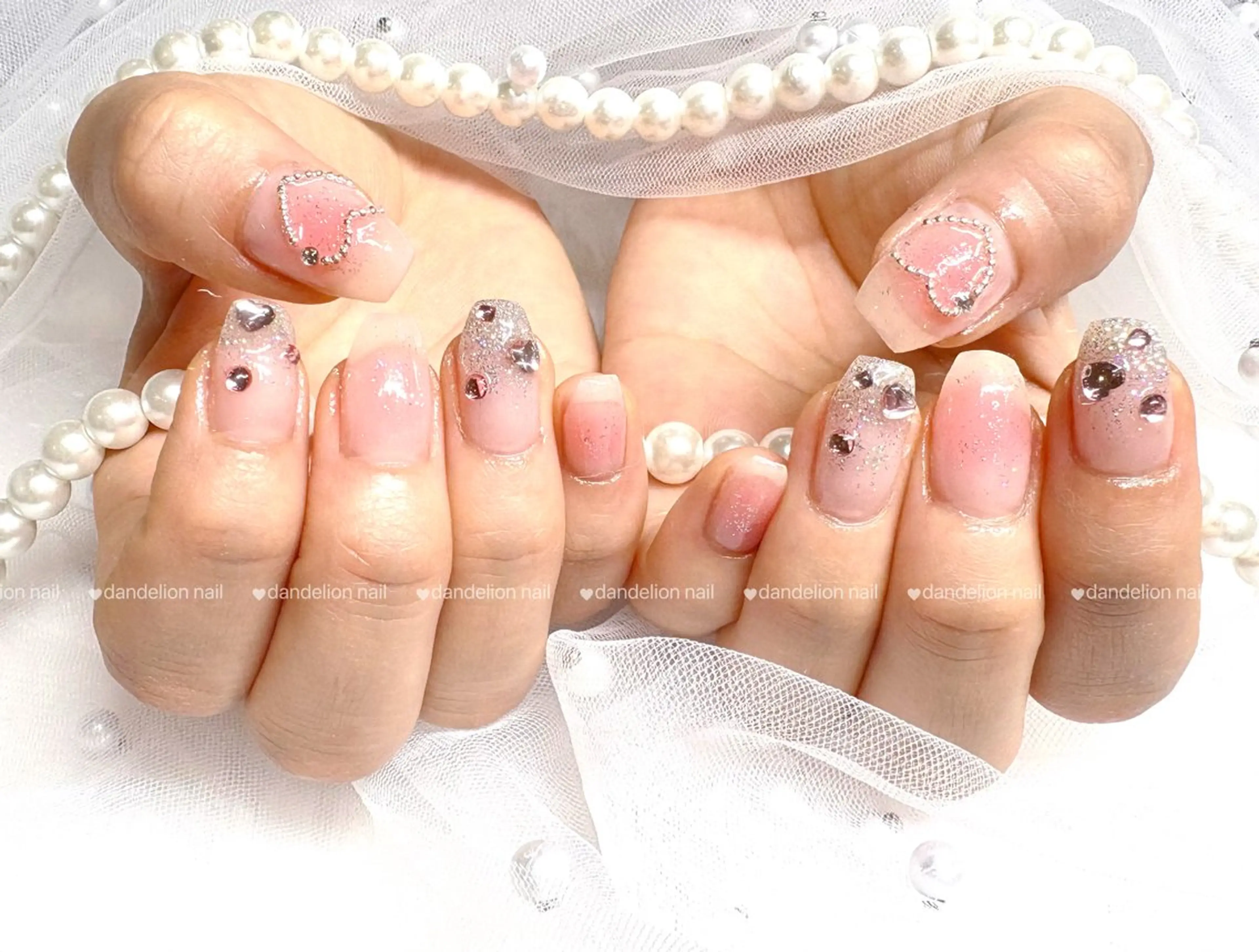 ネイル 持ち込み バレンタイン ワンホンネイル ハンドネイル dandelion nail北千住のネイルデザイン