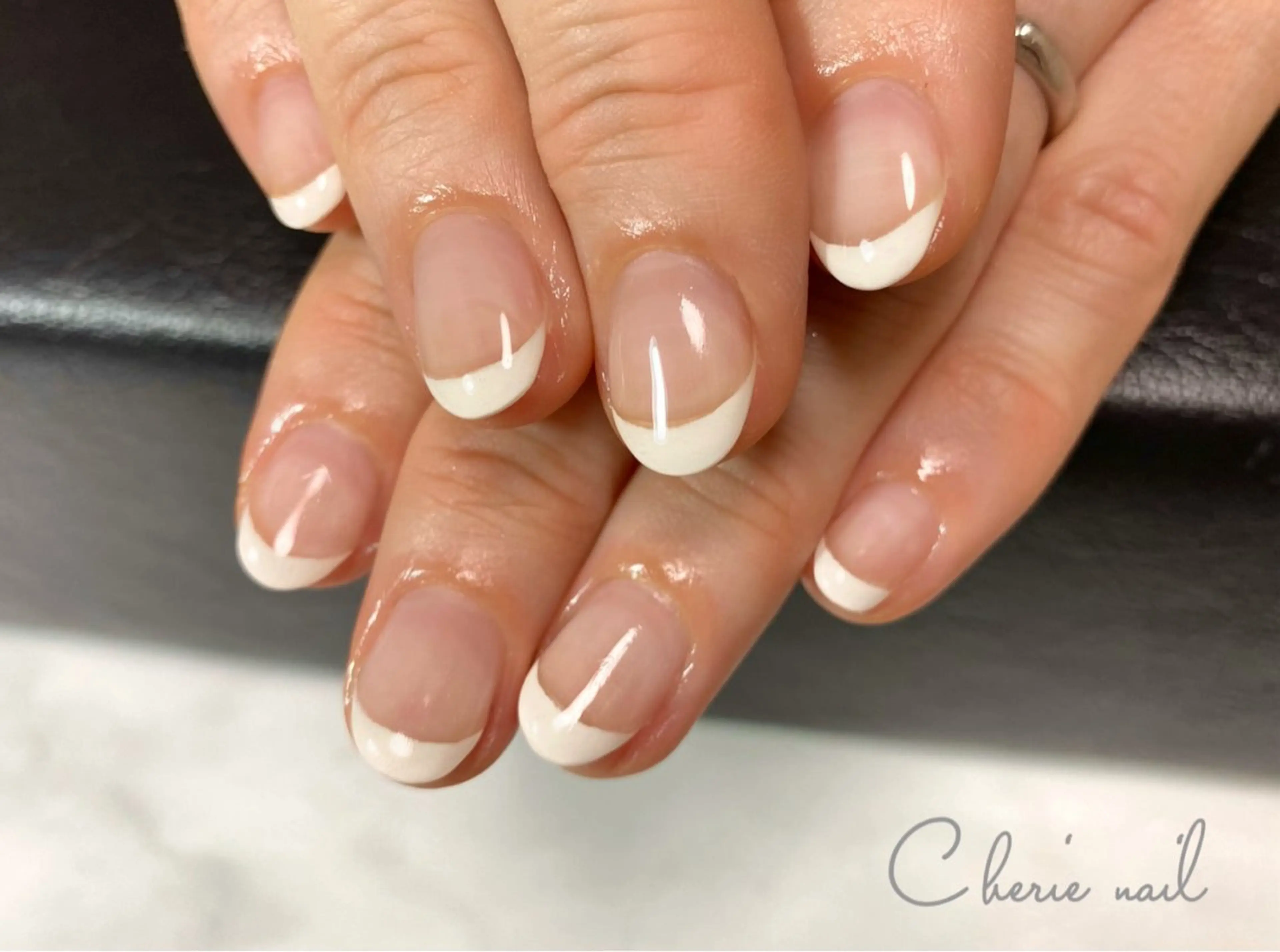 ネイル フレンチネイル ジェルネイル オフィスネイル シンプルネイル ハンドネイル Cherienail yunaのネイルデザイン