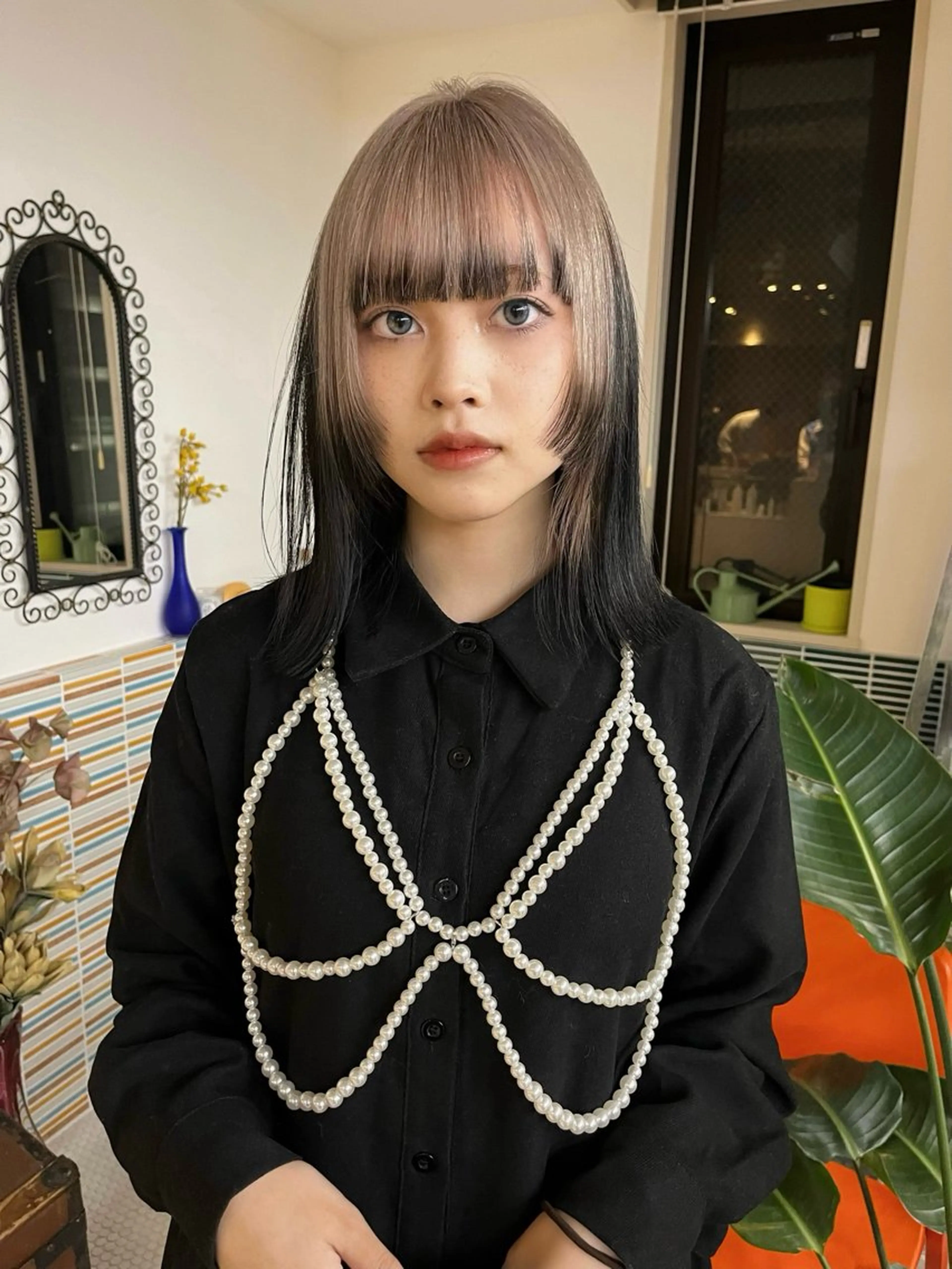 【学生U24】黒染めしてる方オススメ🦩ハイブリーチ(ブリーチ2回)+ケアカラー+カット+TOKIOトリートメントの写真