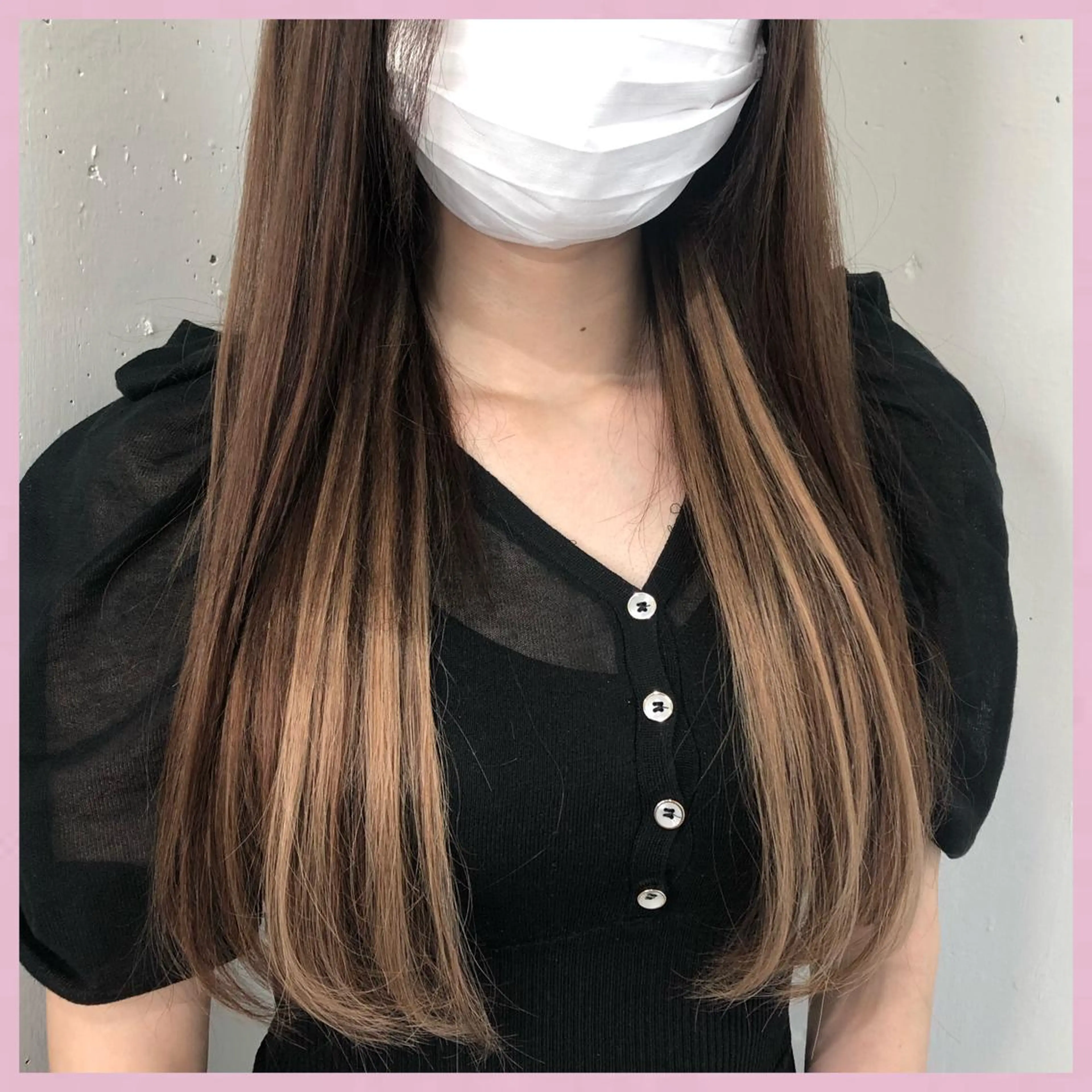 ロング カラー パーマ ヘアアレンジ 編み込みエクステ シールエクステ インナーカラー エクステ カット エクステ ヘアセット 八巻 晴香のヘアスタイル