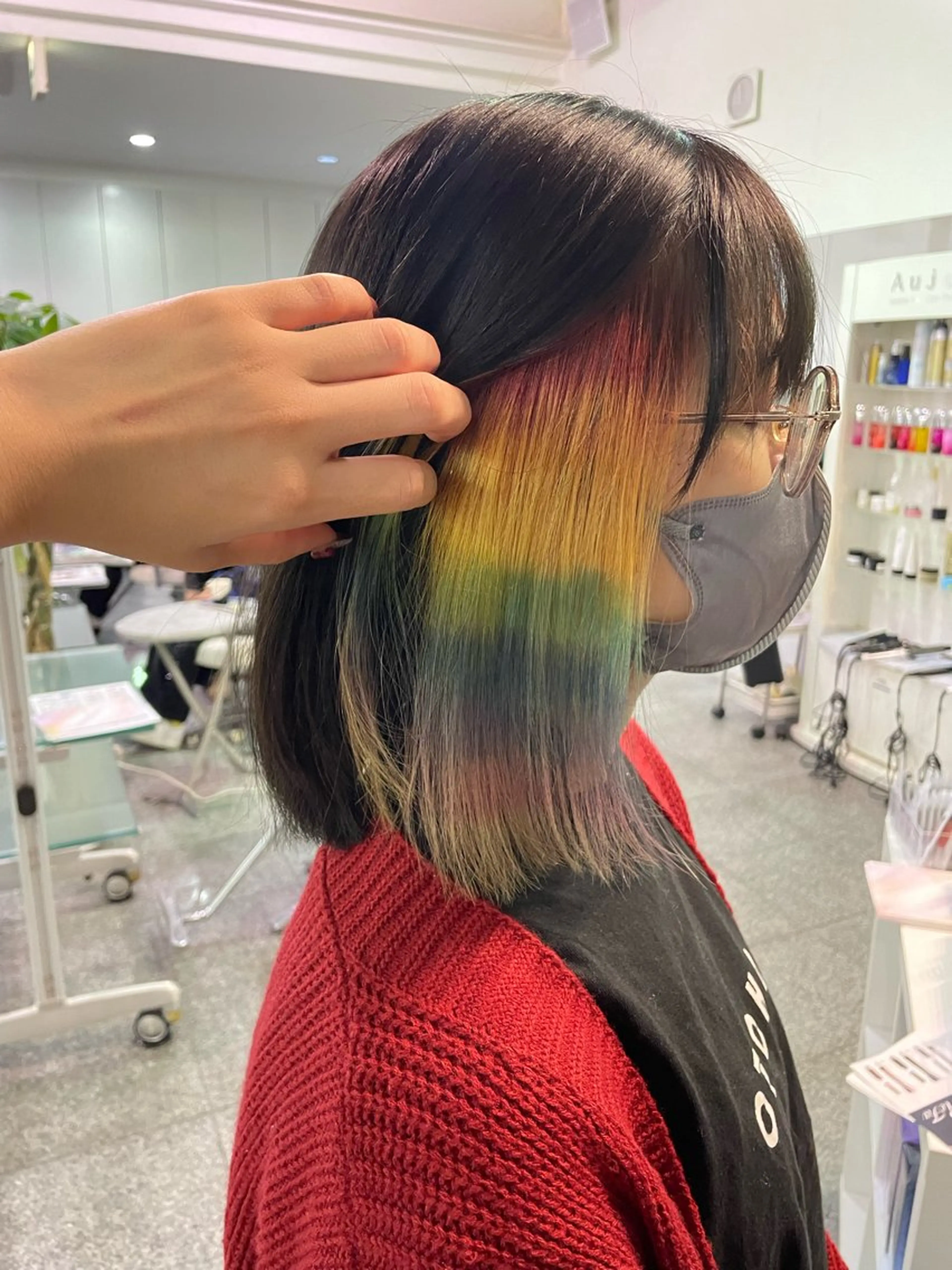 ミディアム カラー ヘアカラー トリートメント ハイトーン/ブリーチ 🤍足立里湖のヘアスタイル