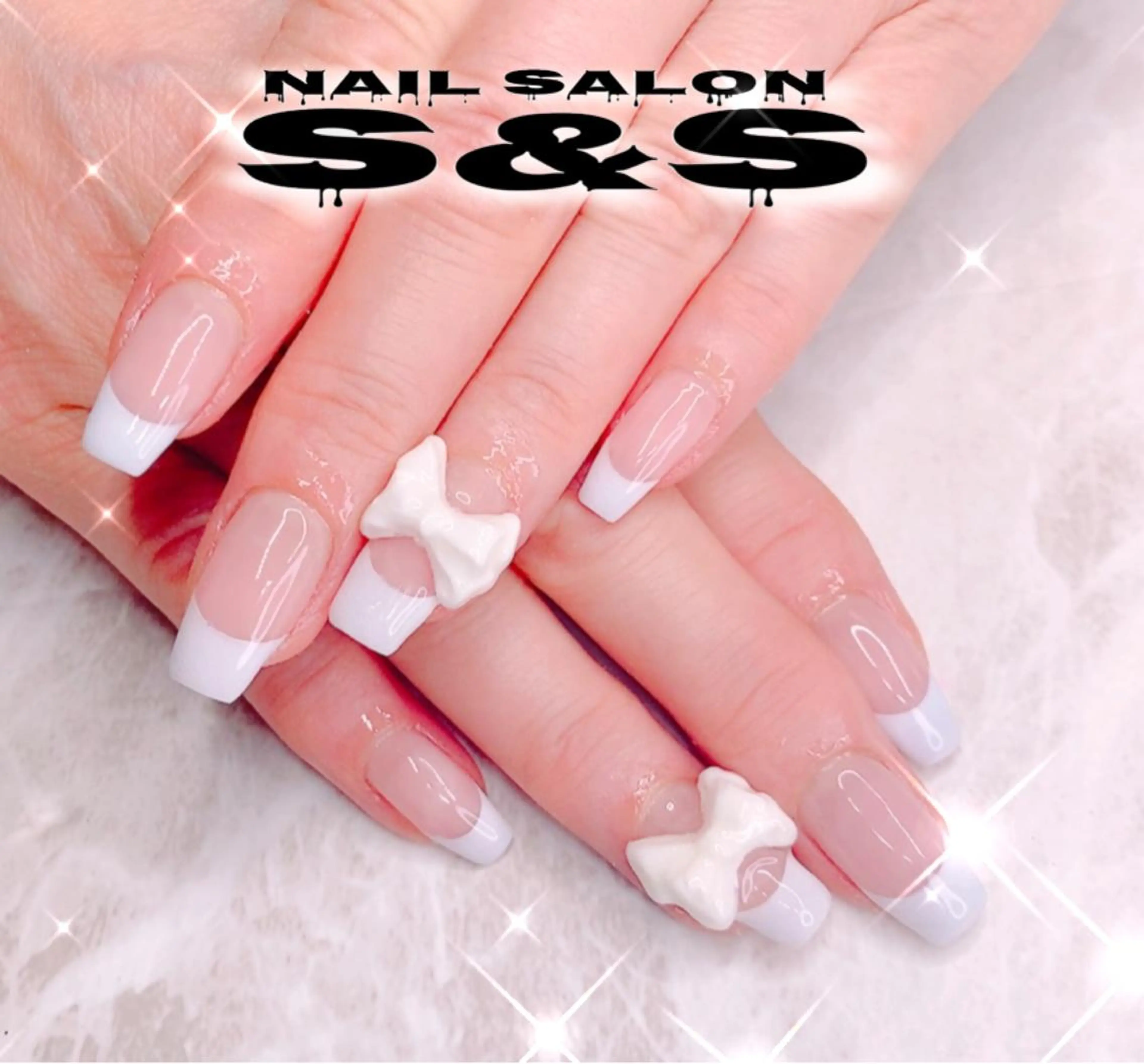 ネイル 長さ出し メンズネイル 持ち込み リボン スカルプネイル S&S 村田小百合のネイルデザイン