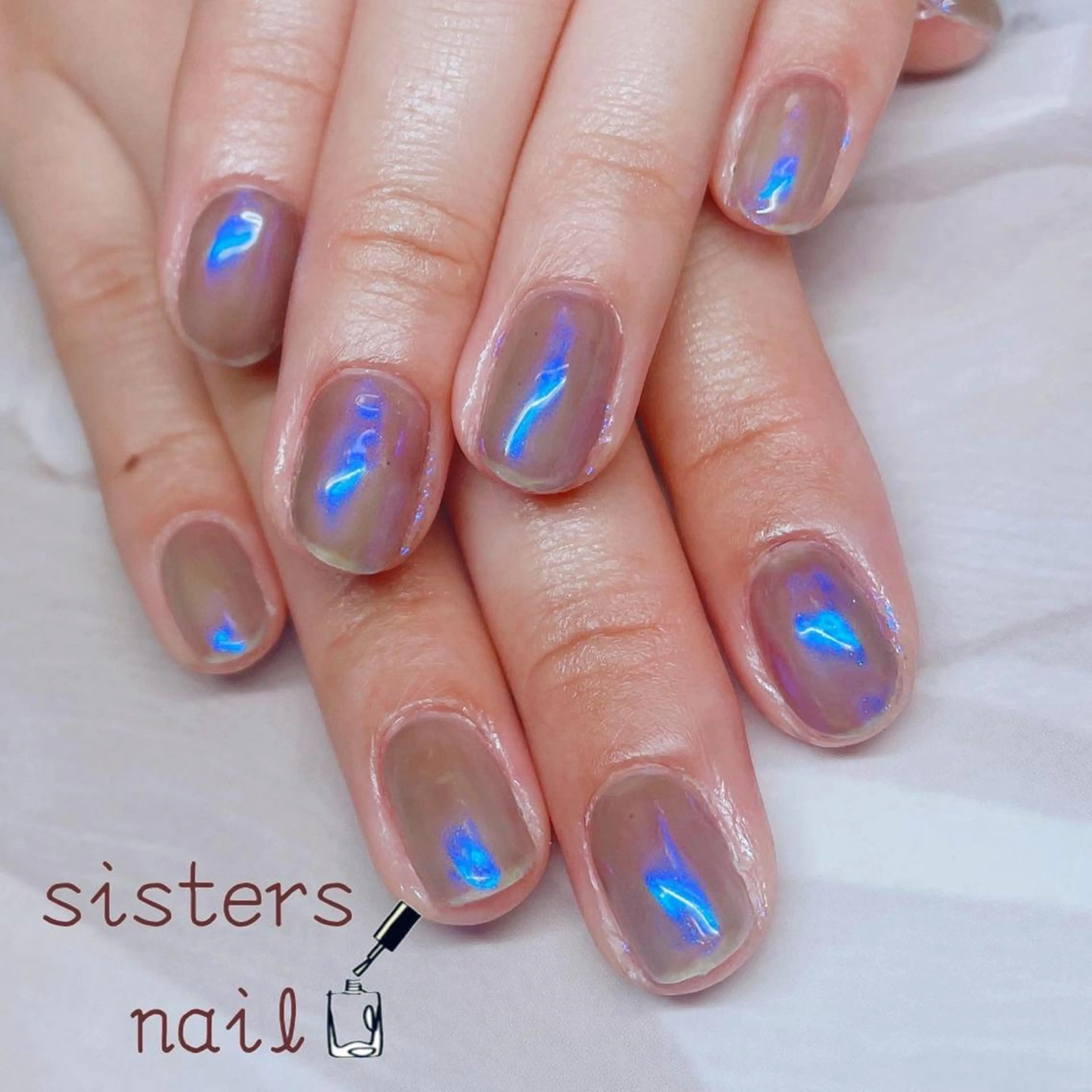 ネイル アートネイル オーロラネイル 氷ネイル・うるうるネイル ミラーネイル ニュアンスネイル sisters nail.fのネイルデザイン