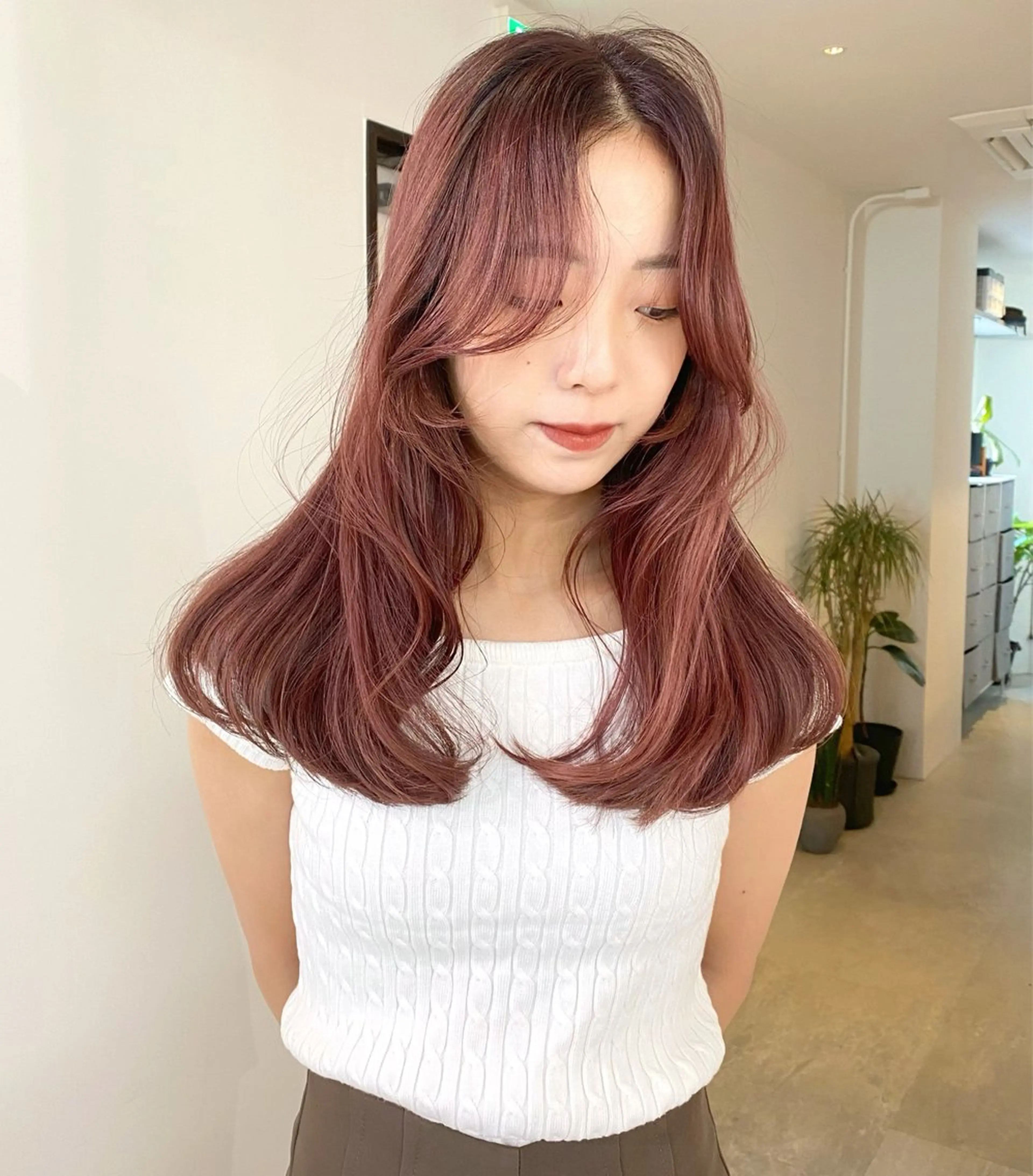 カラー カット ヘアカラー mizuki/ピンク ベージュ.レイヤーのヘアスタイル