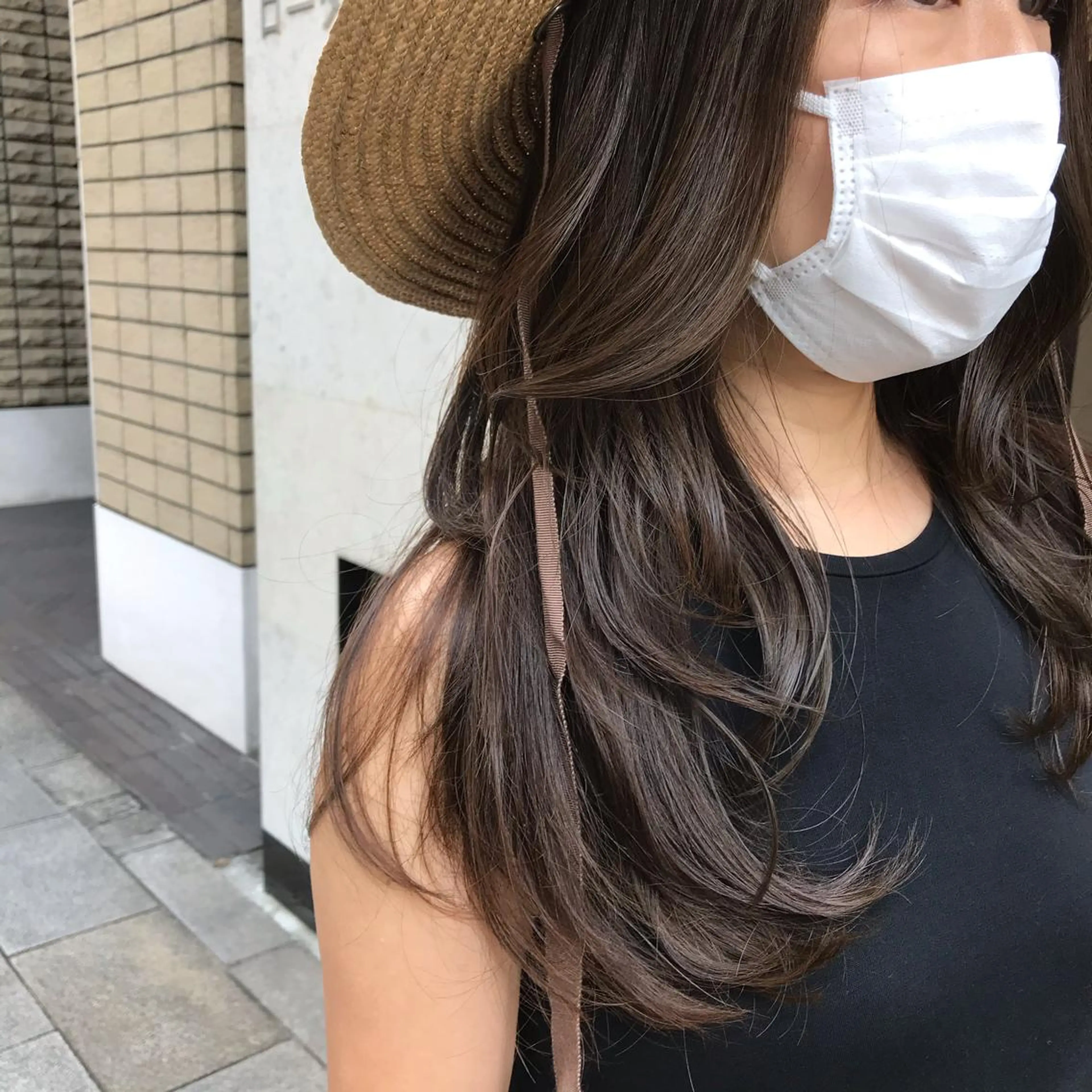 ロング レイヤーカット かねやす ゆなのヘアスタイル