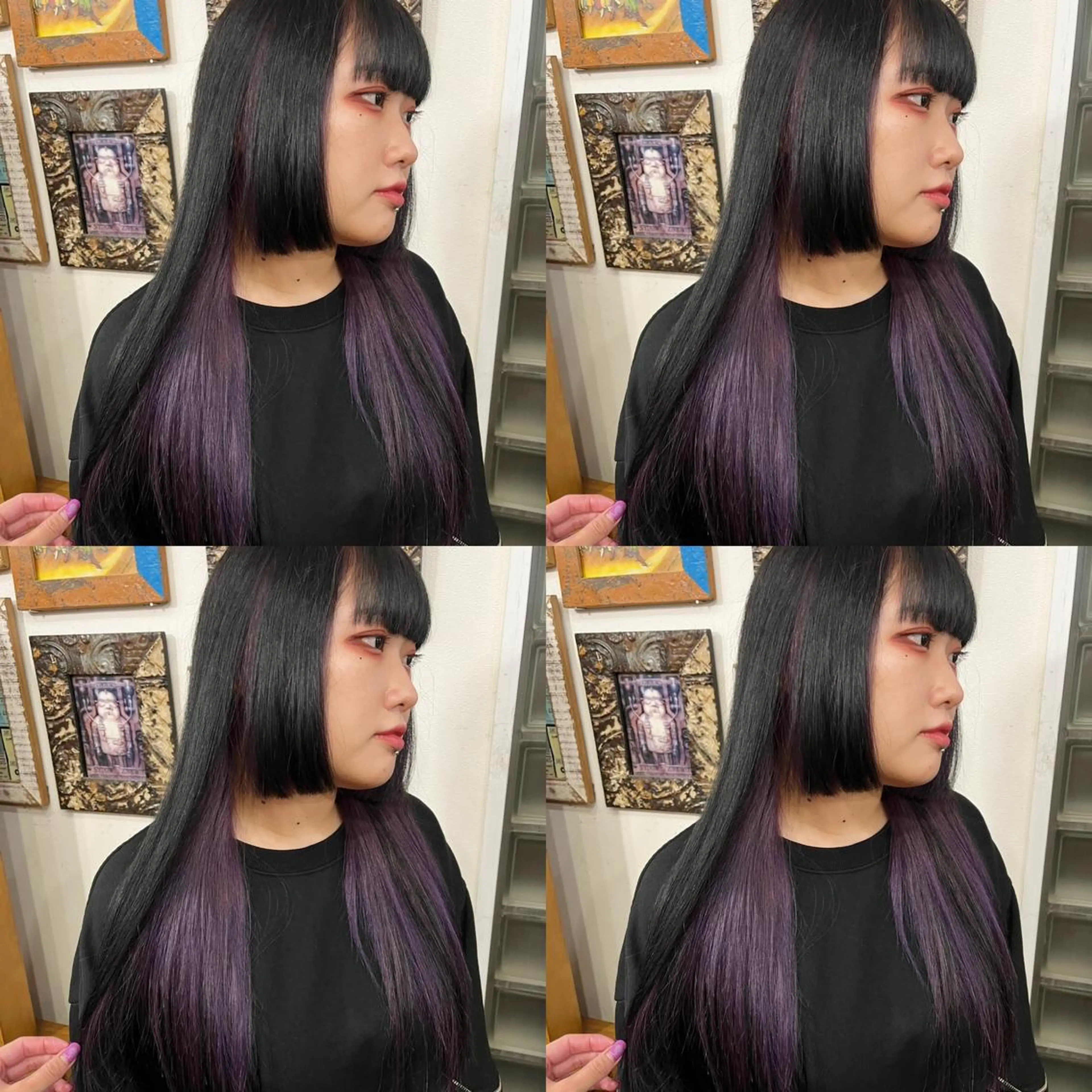 ロング カラー カット ヘアカラー トリートメント モモカ/ハイトーン /バレイヤージュのヘアスタイル