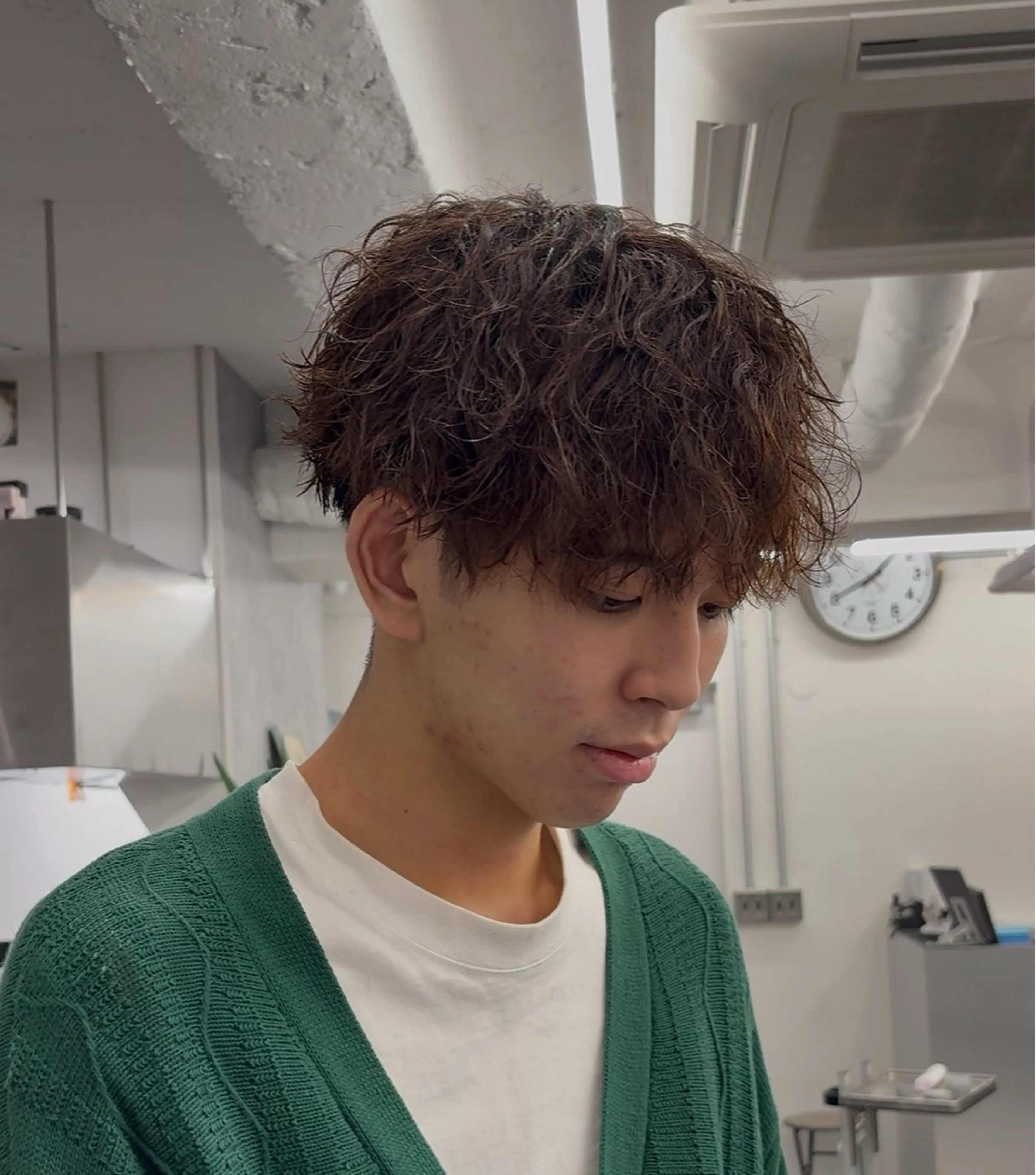 パーマ メンズ カット パーマ 💋ホワイトメッシュ /パーマ/メンズ💋のヘアスタイル