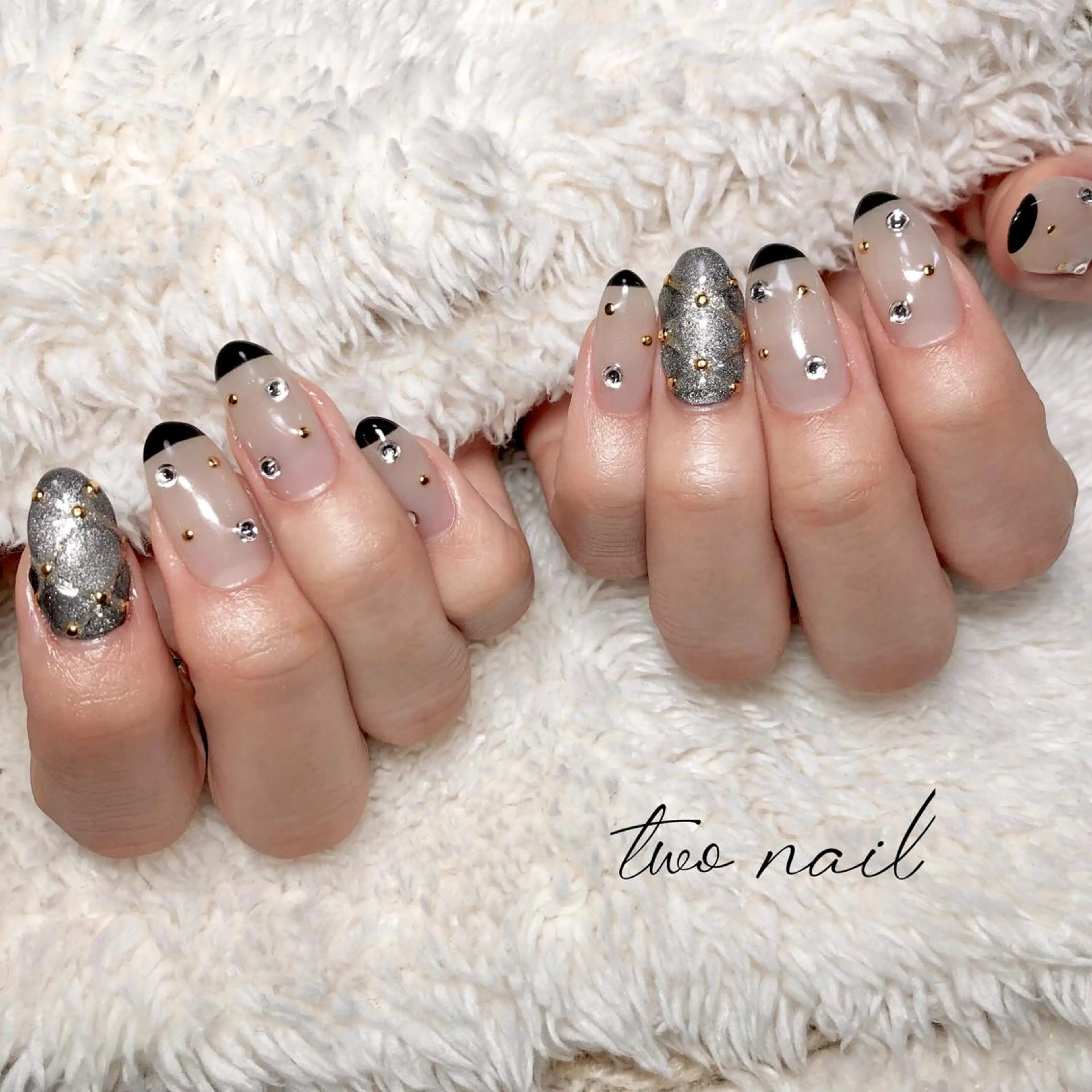 ネイル アートネイル フットネイル ハート ニュアンスネイル ホワイト two nailのネイルデザイン