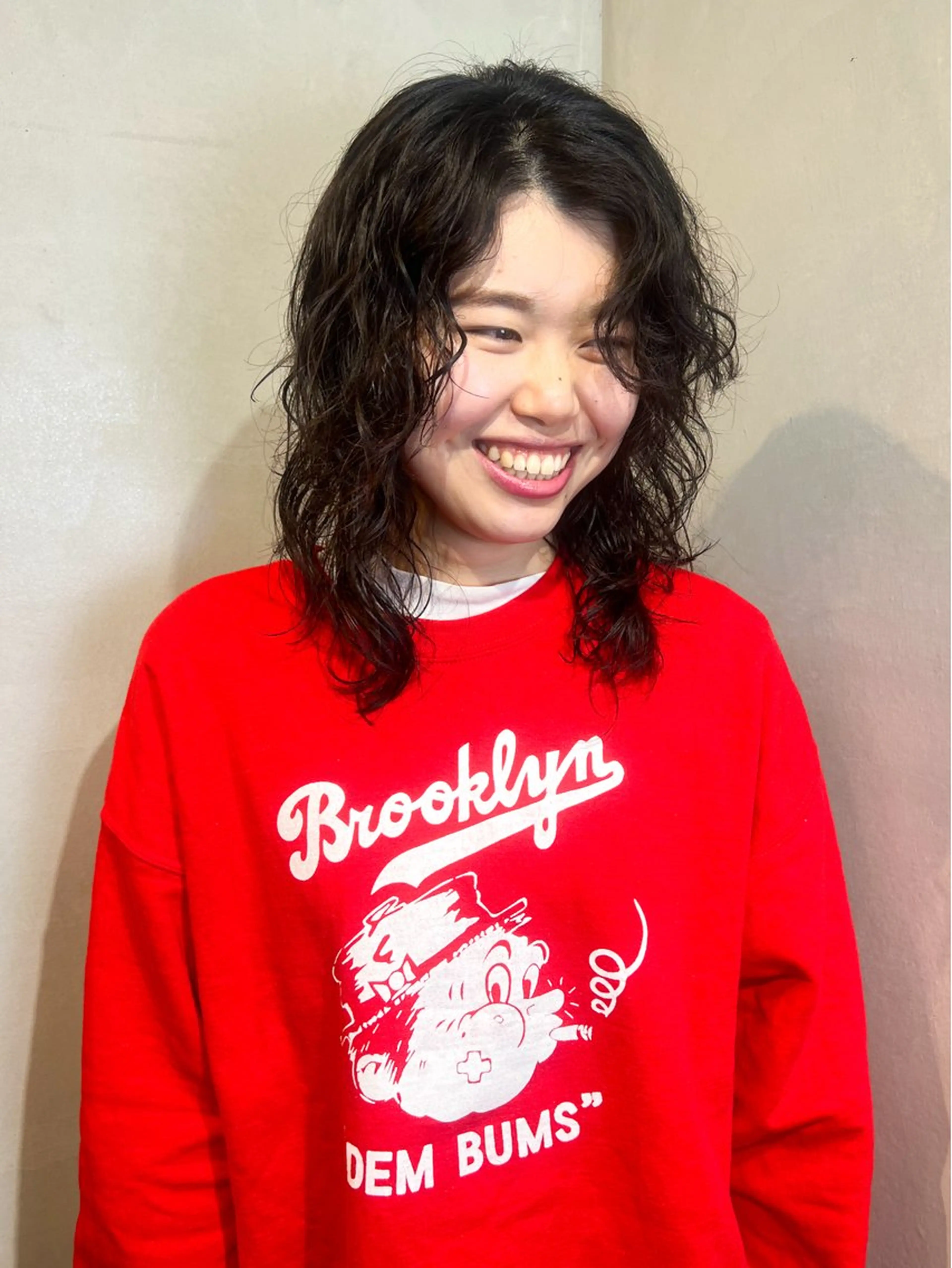 セミロング パーマ カット パーマ Aya/四条烏丸/ インナーカラーのヘアスタイル