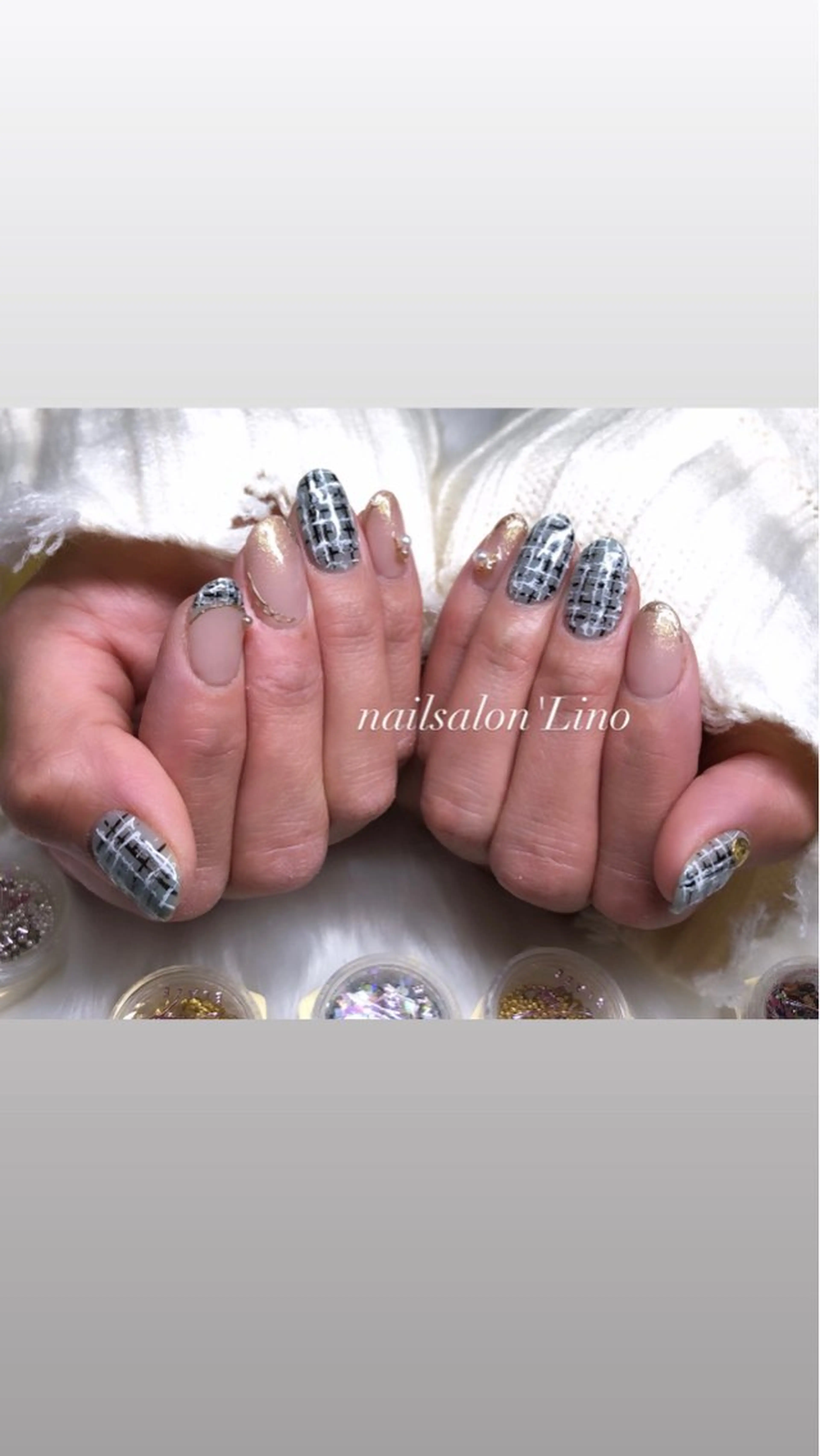 ネイル ツイードネイル Lino𓂃⟡.· Chizuruのネイルデザイン