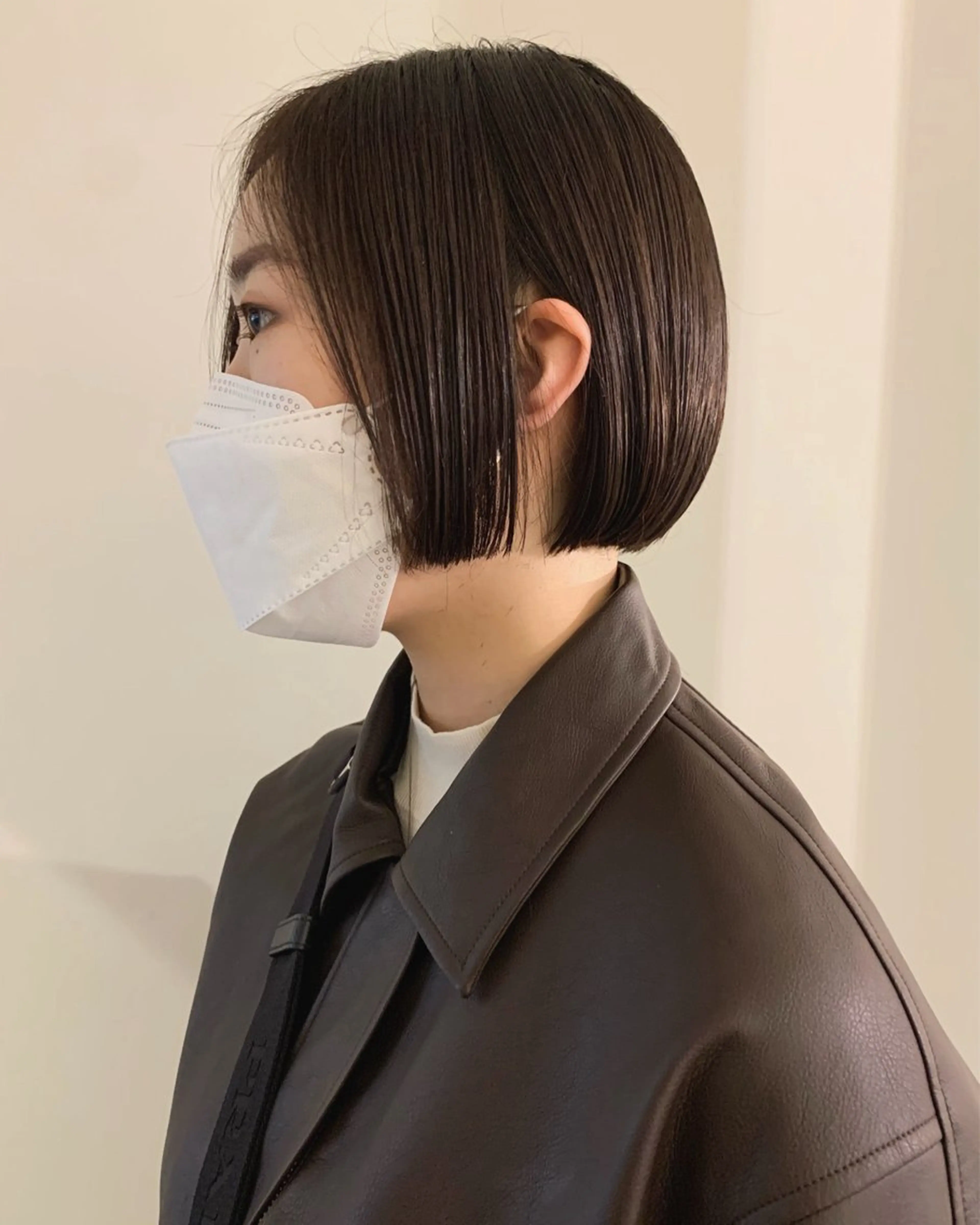 ミディアム カラー ボブ 髪質改善 カット ヘアカラー トリートメント 落合希 Olivebeigeのヘアスタイル