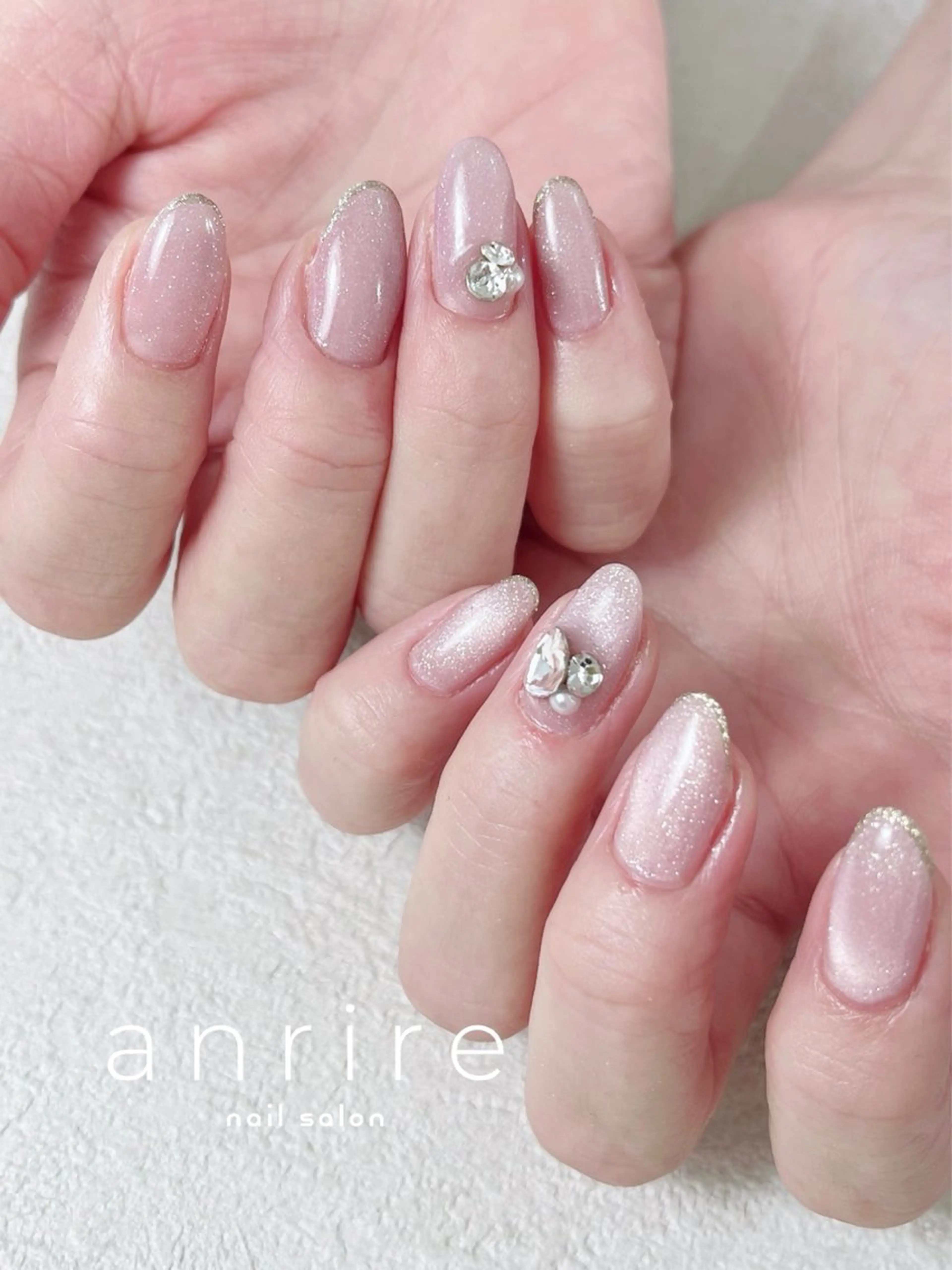 ネイル フラッシュネイル フラッシュマグ ジェルネイル ハート キラキラネイル ハンドネイル nail salon anrire〜アンリール〜所属・nailsalon anrireのネイルデザイン