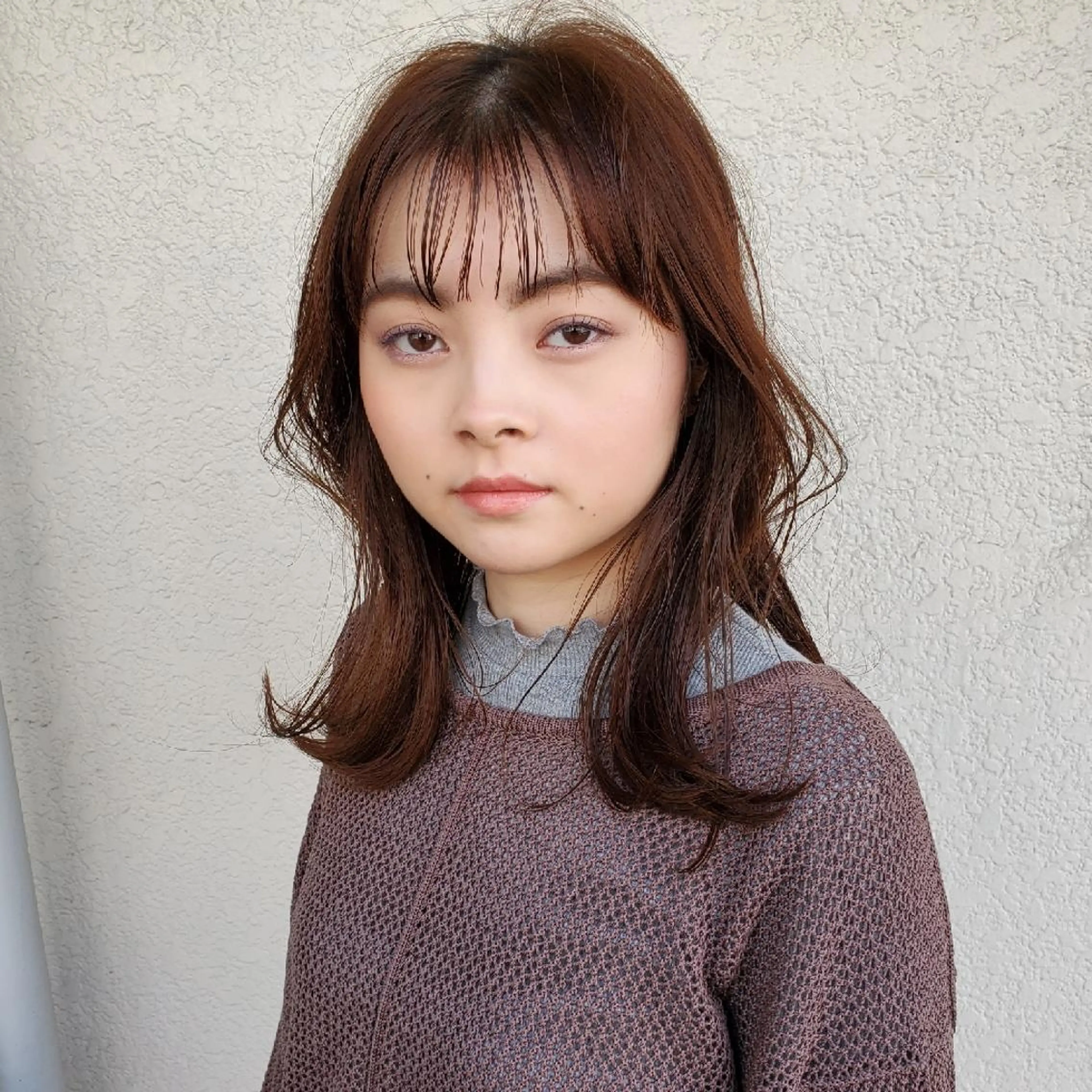 セミロング カラー 切りっぱなしボブ ショートボブ セミロングパーマ バレイヤージュ ベージュカラー ヘアカラー トリートメント フリーランス所属・韓国ヘア レイヤー くびれヘアMATSUのヘアスタイル