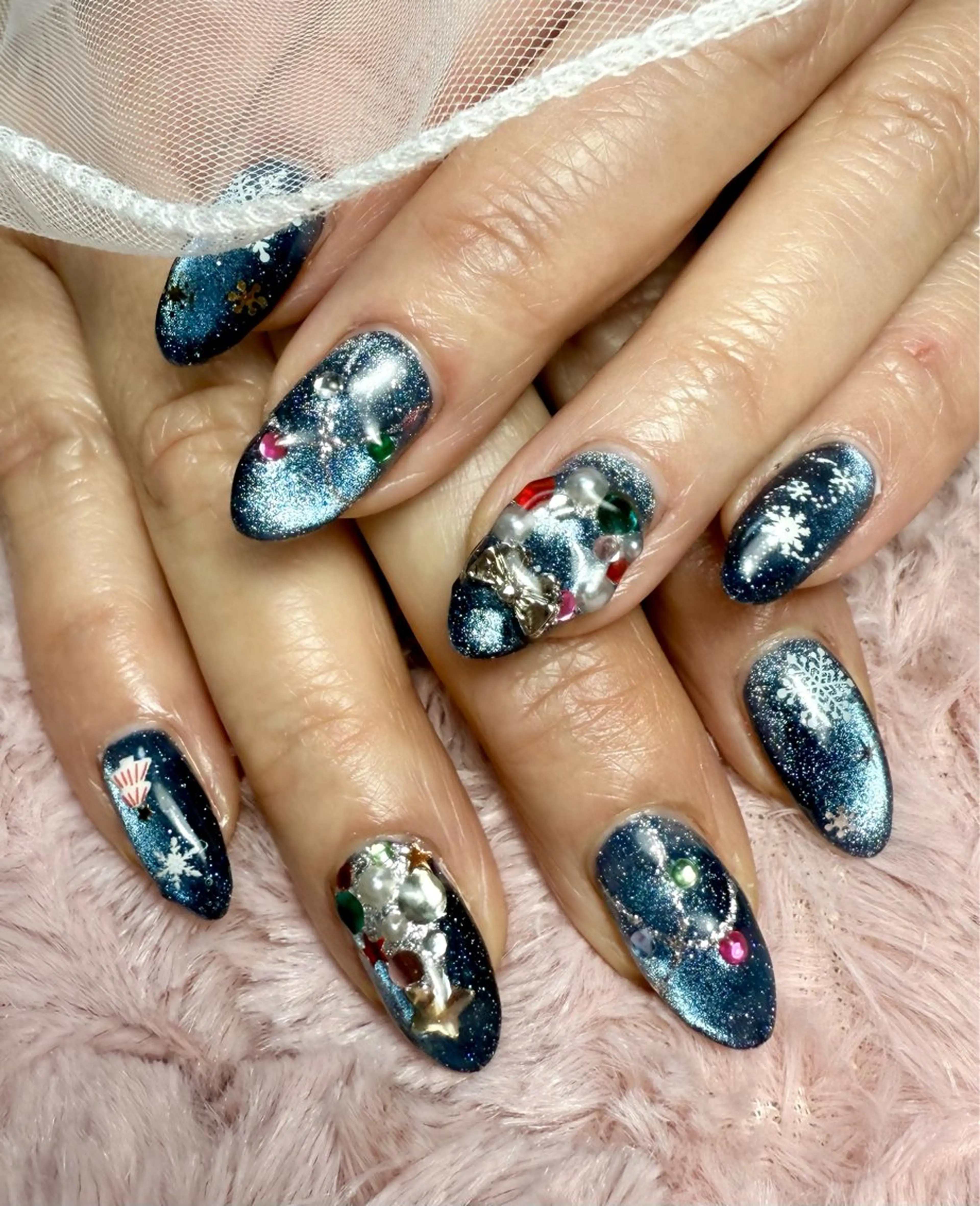 ネイル アートネイル チークネイル フラッシュネイル フラッシュマグ フレンチネイル M.N_ nailのネイルデザイン