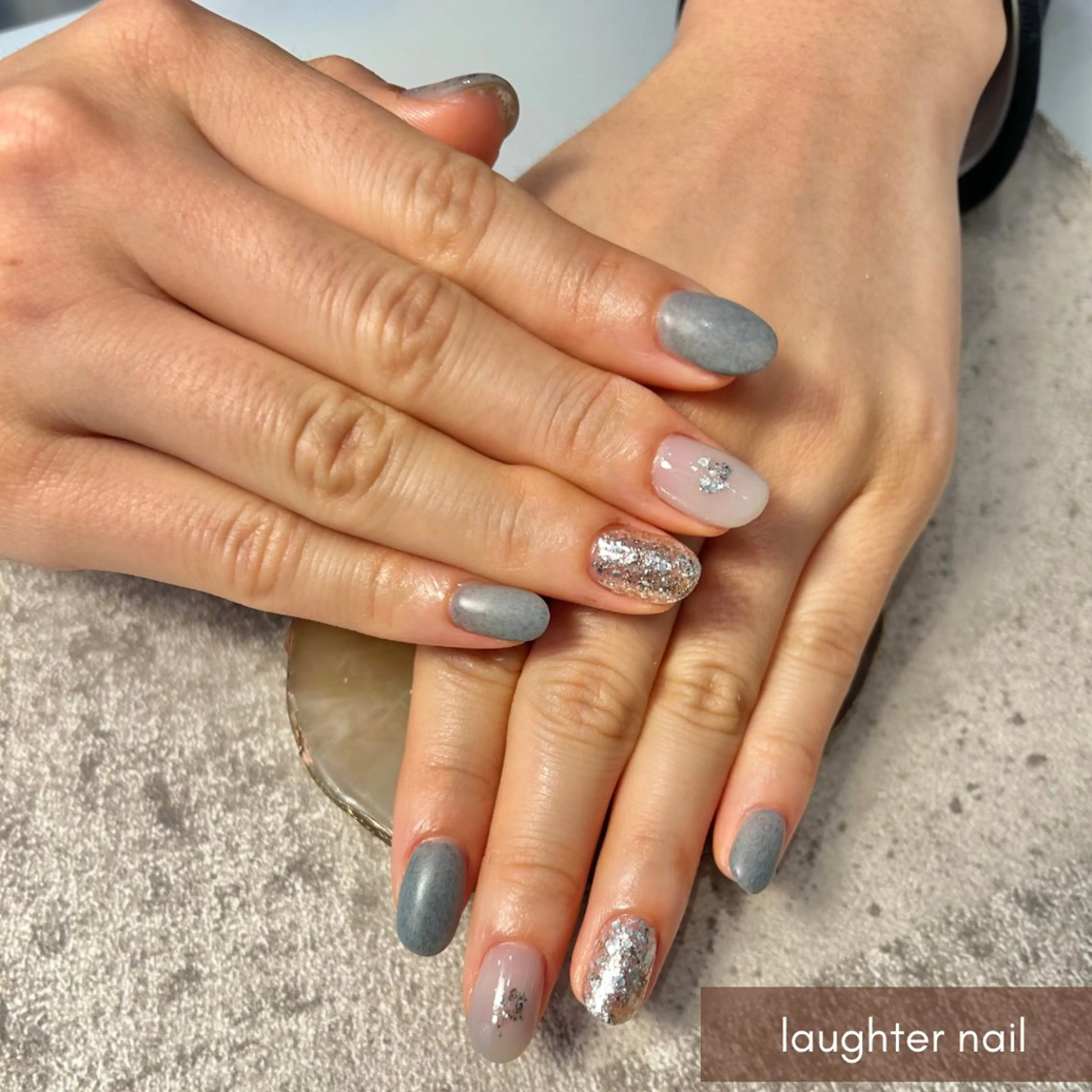 ネイル アートネイル ジェルネイル オフィスネイル シンプルネイル 冬ネイル ハンドネイル laughter nailのネイルデザイン