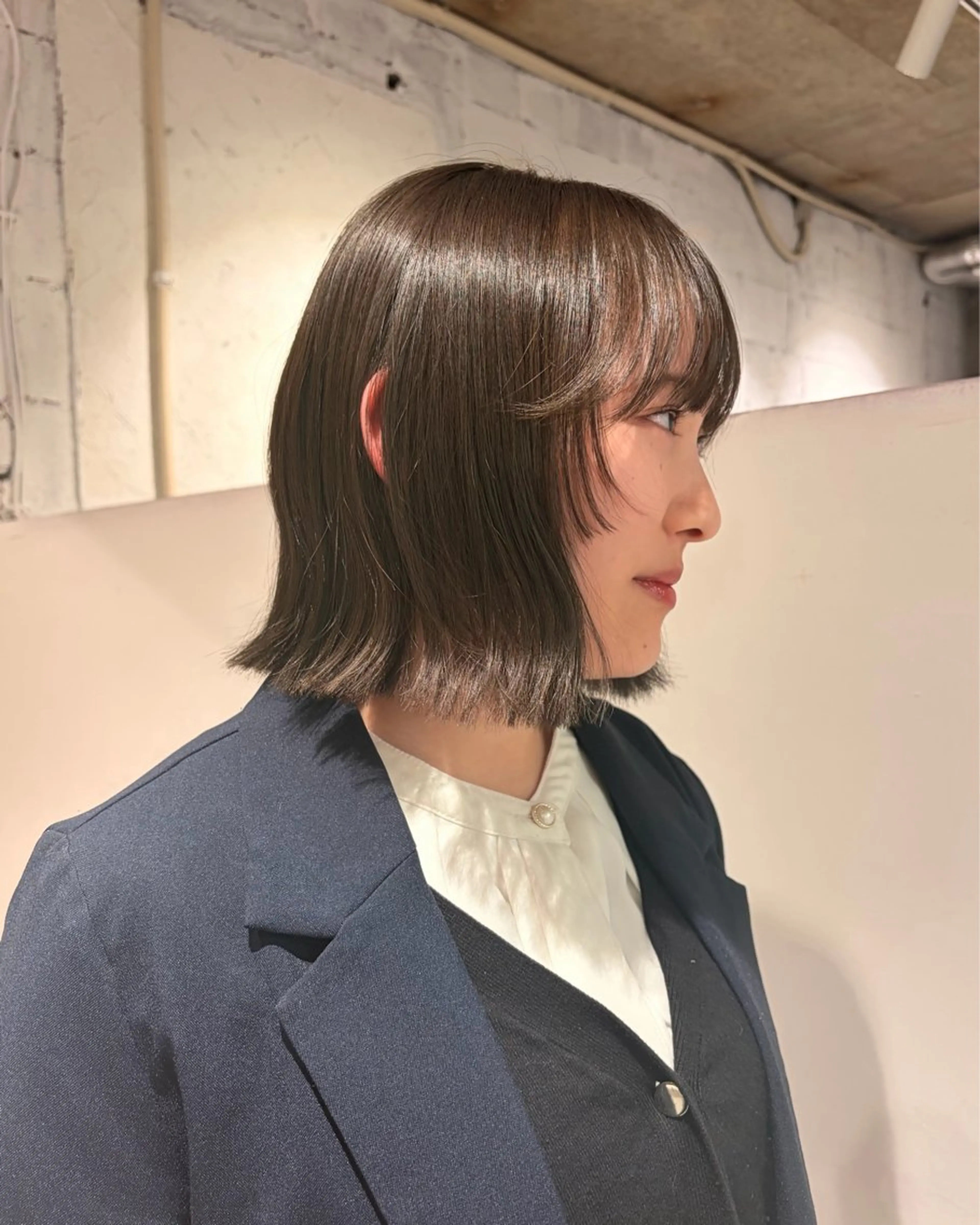 ショート カラー 顔周りカット ヘアカラー トリートメント noki /bob layerのヘアスタイル