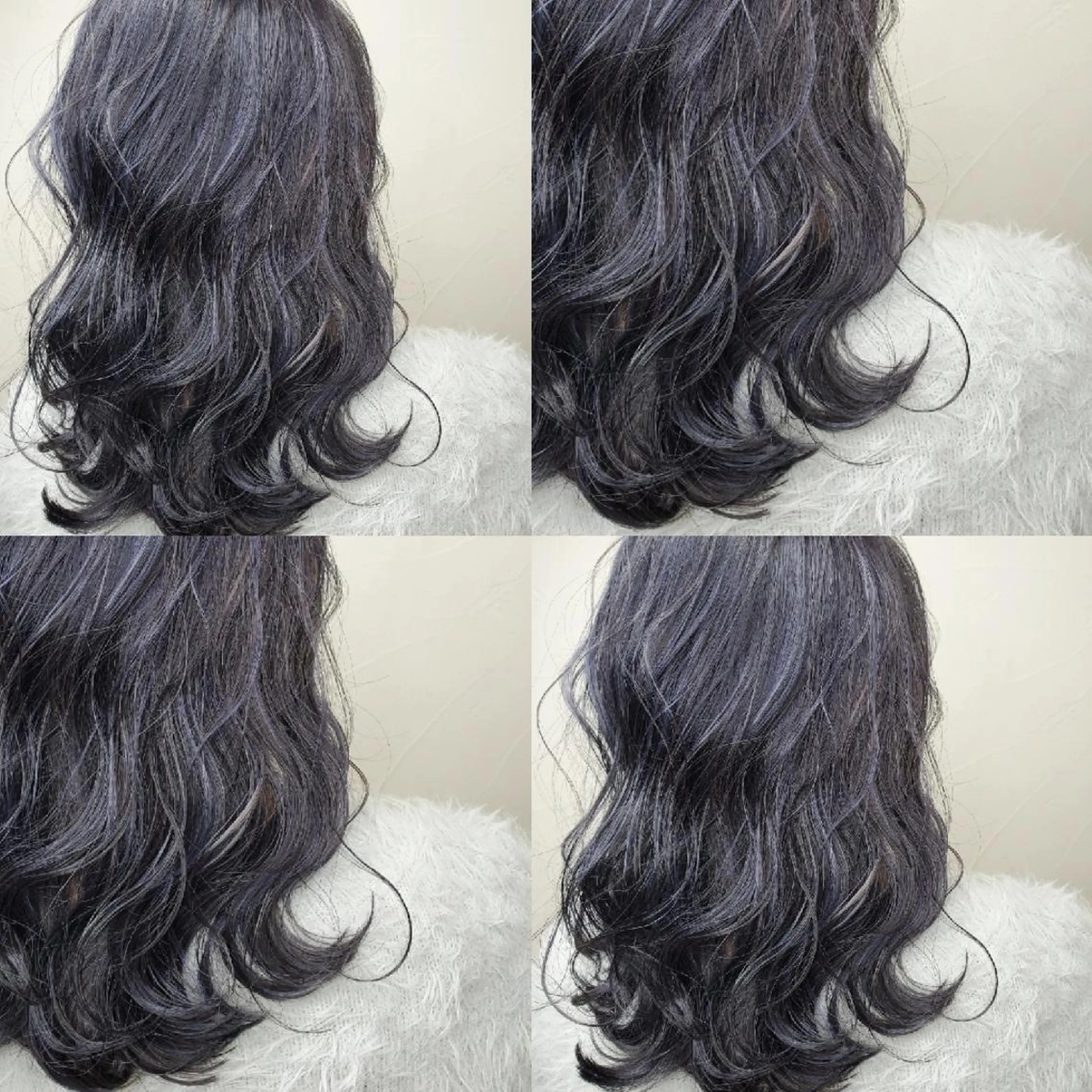 セミロング ヘアカラー ツヤ髪✨縮毛矯正 ハイトーンカラーのヘアスタイル