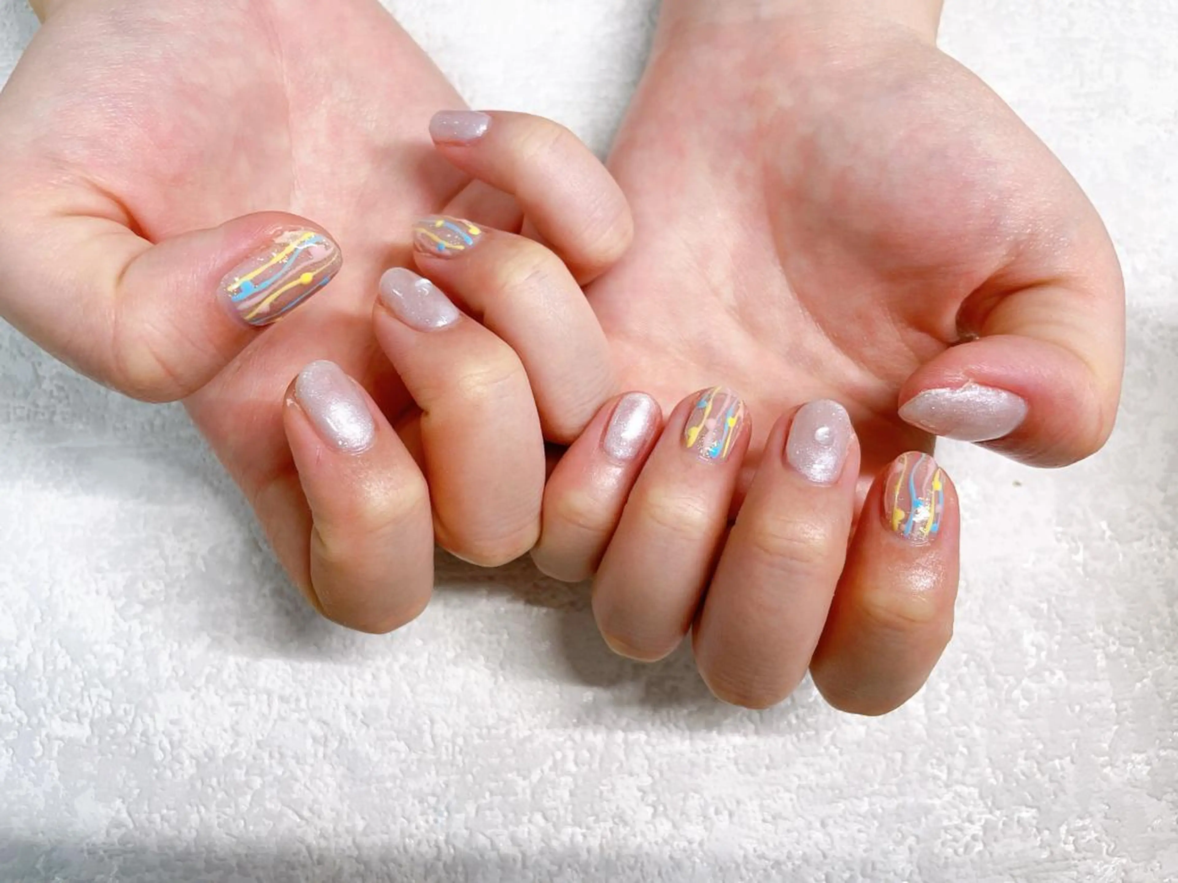 ネイル オーロラネイル フラワーネイル フットネイル フレンチネイル ジェルネイル ハンドネイル Mogu nail 二子玉川のネイルデザイン