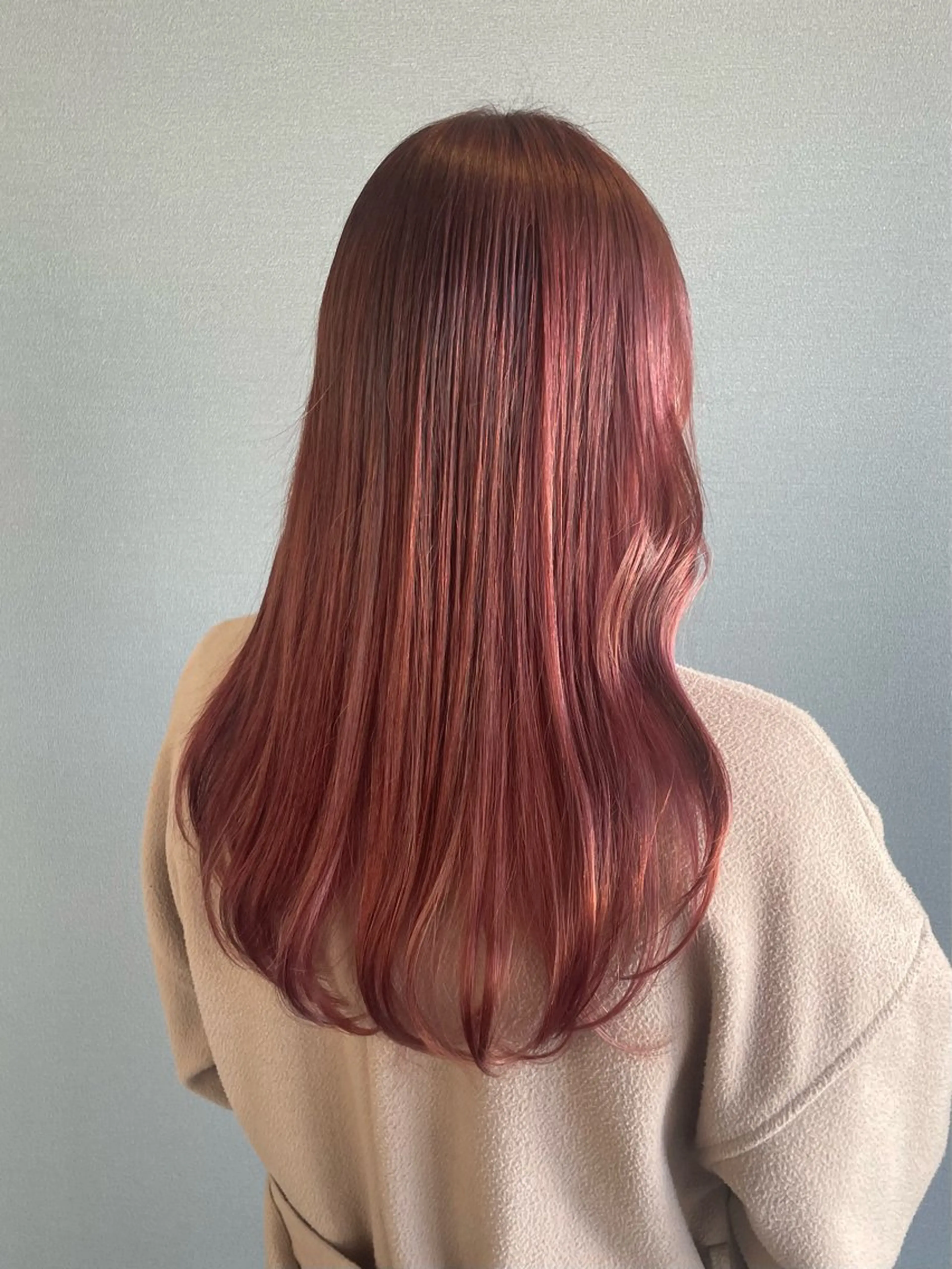 ロング カラー ベージュカラー ダブルカラー ピンクカラー ピンクベージュ カット ヘアカラー トリートメント kitin  吉祥寺 山岸花のヘアスタイル