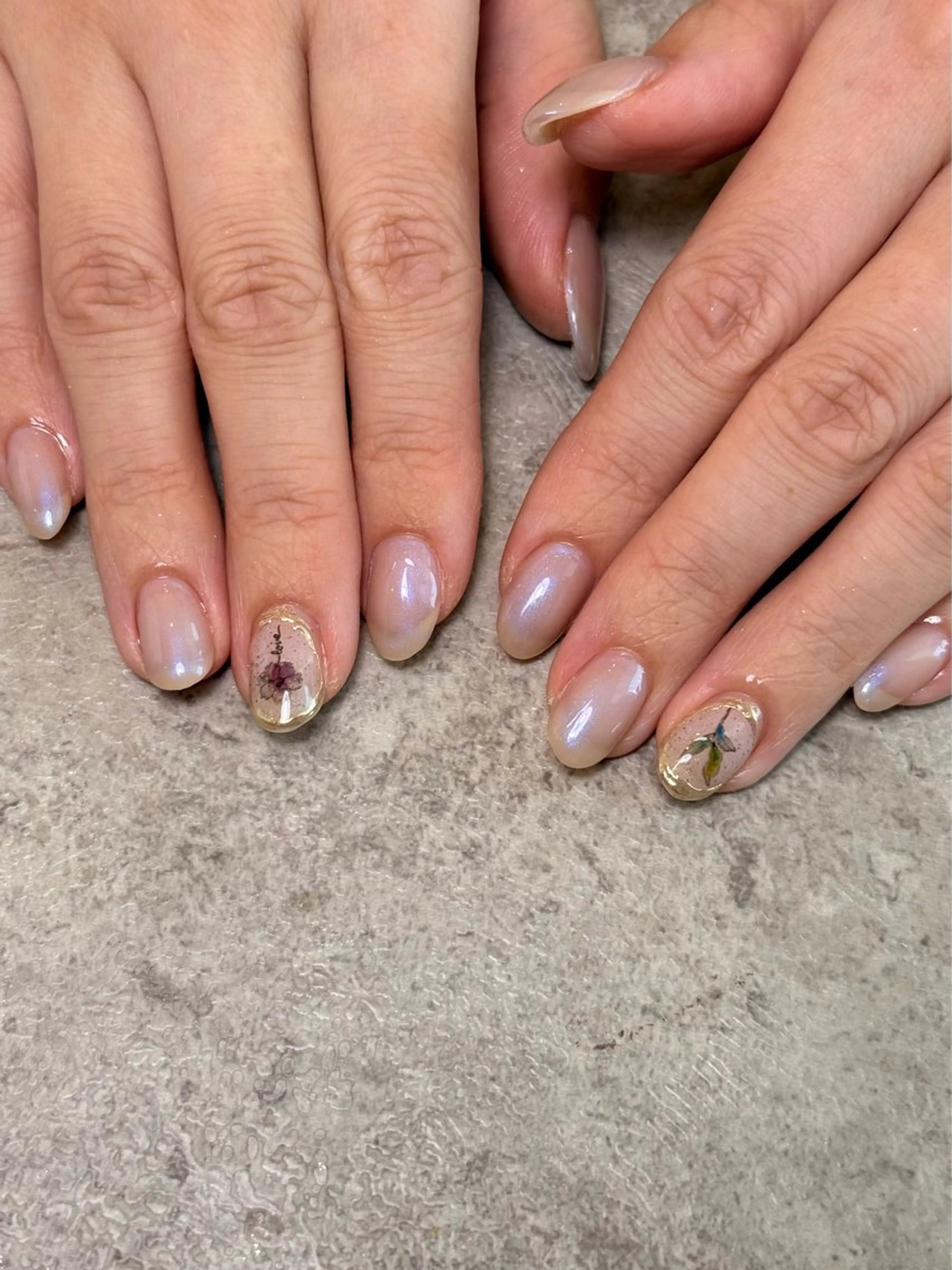 ネイル アートネイル ブルー ストーンネイル withB 池尻大橋のネイルデザイン