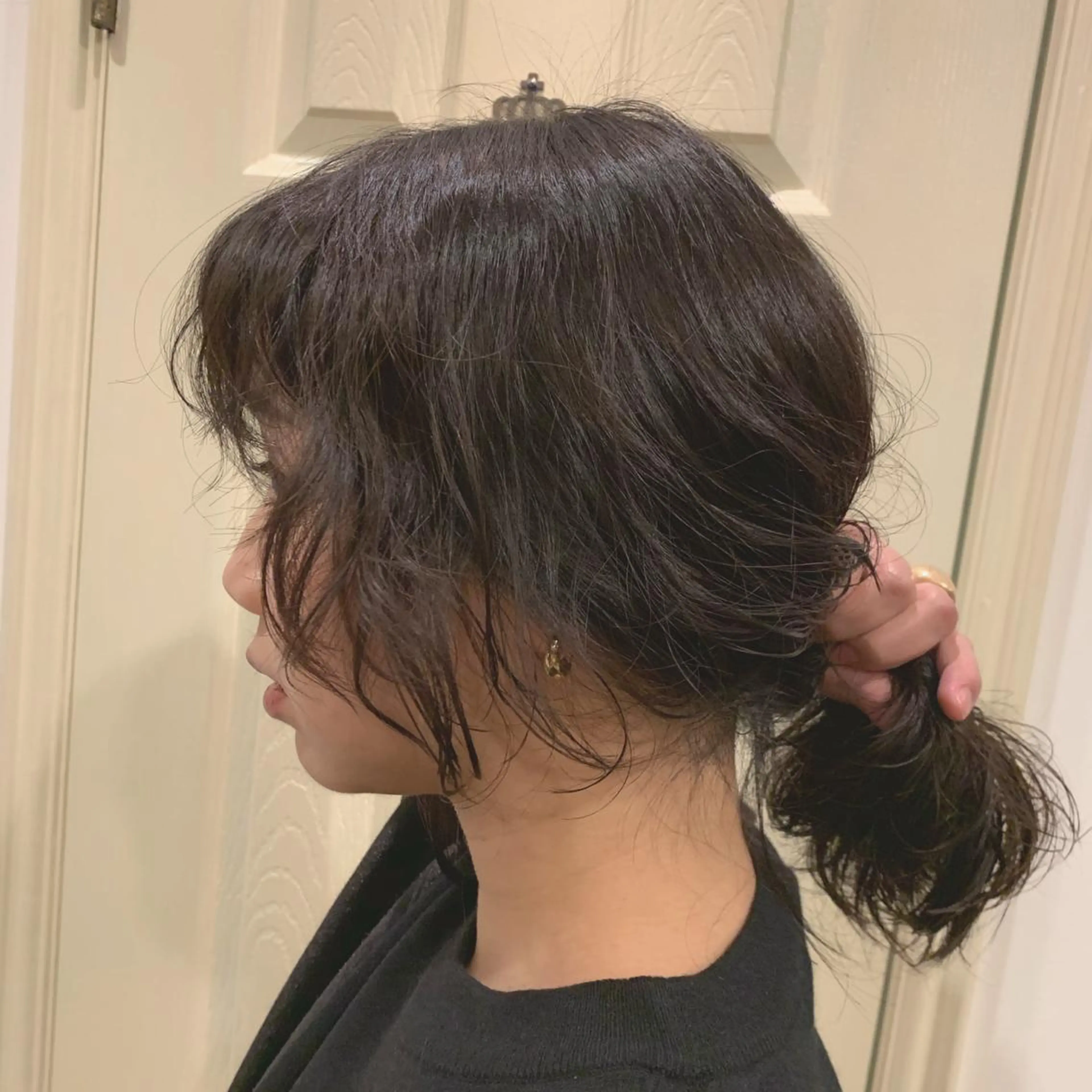 セミロング パーマ hub hair レイヤー/透明感のヘアスタイル