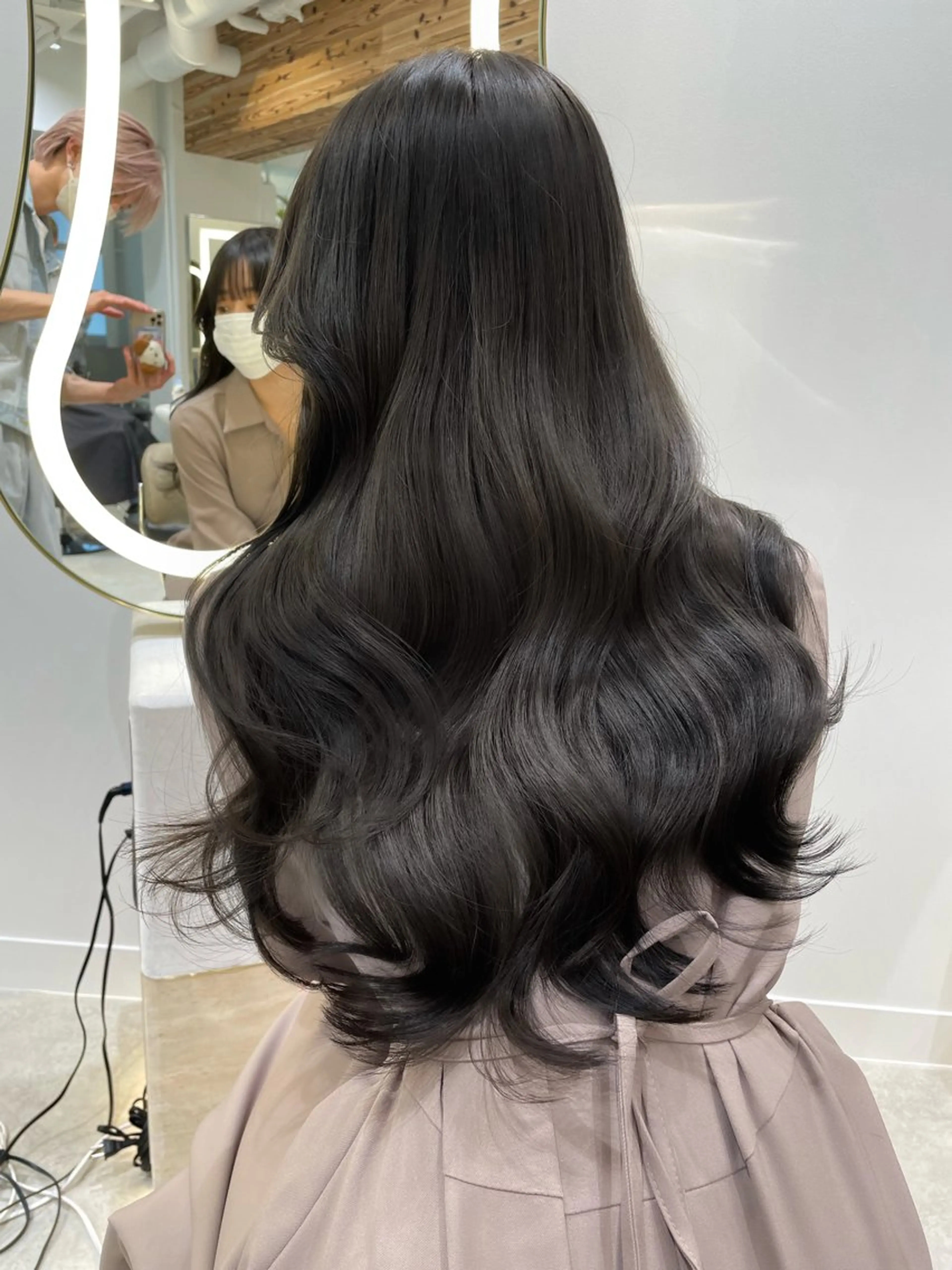 ロング カラー オリーブグレー 韓国風レイヤーカット ryotaのヘアスタイル