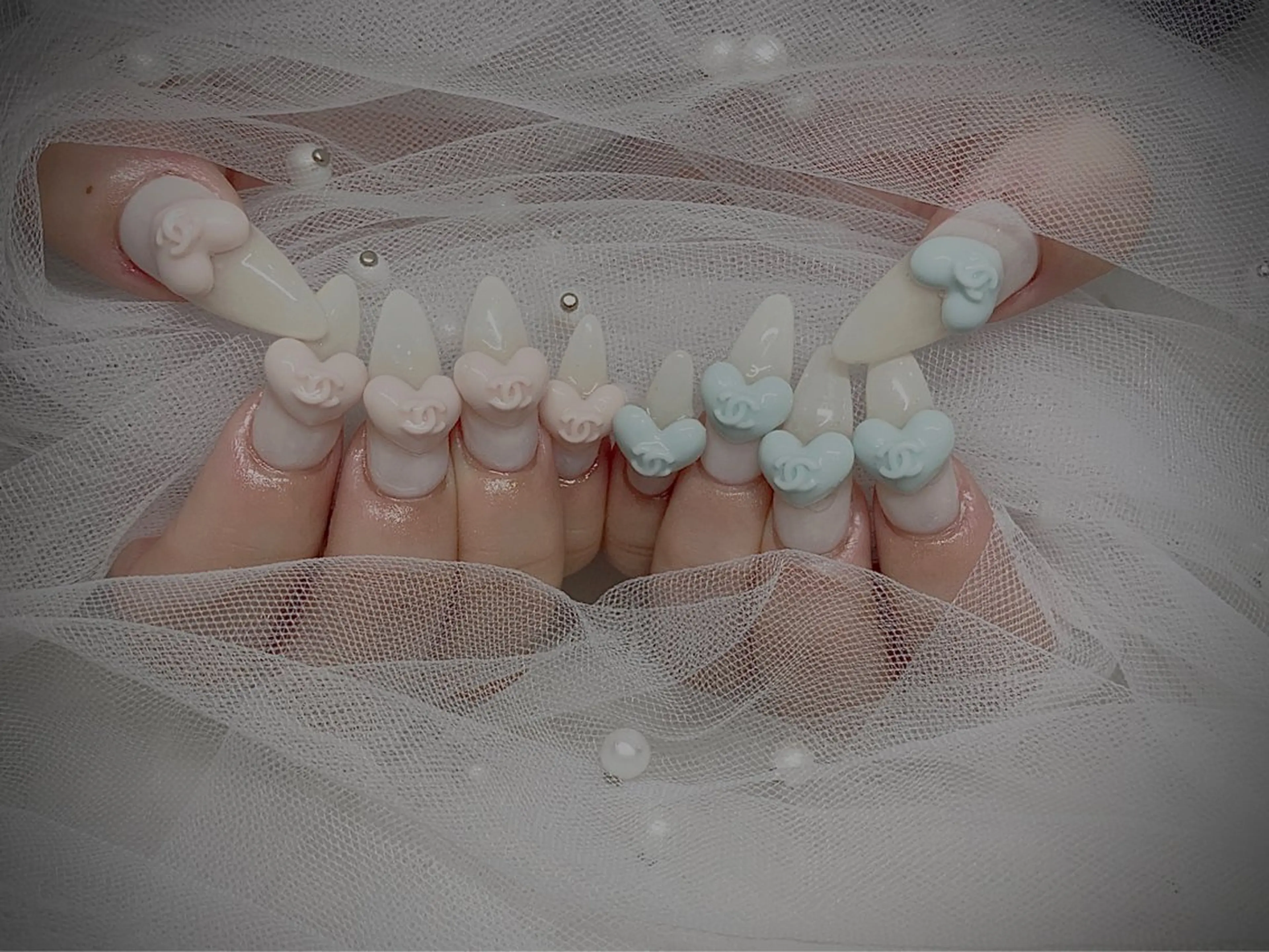 ネイル I-nailロング /ワンホン/キラキラのネイルデザイン