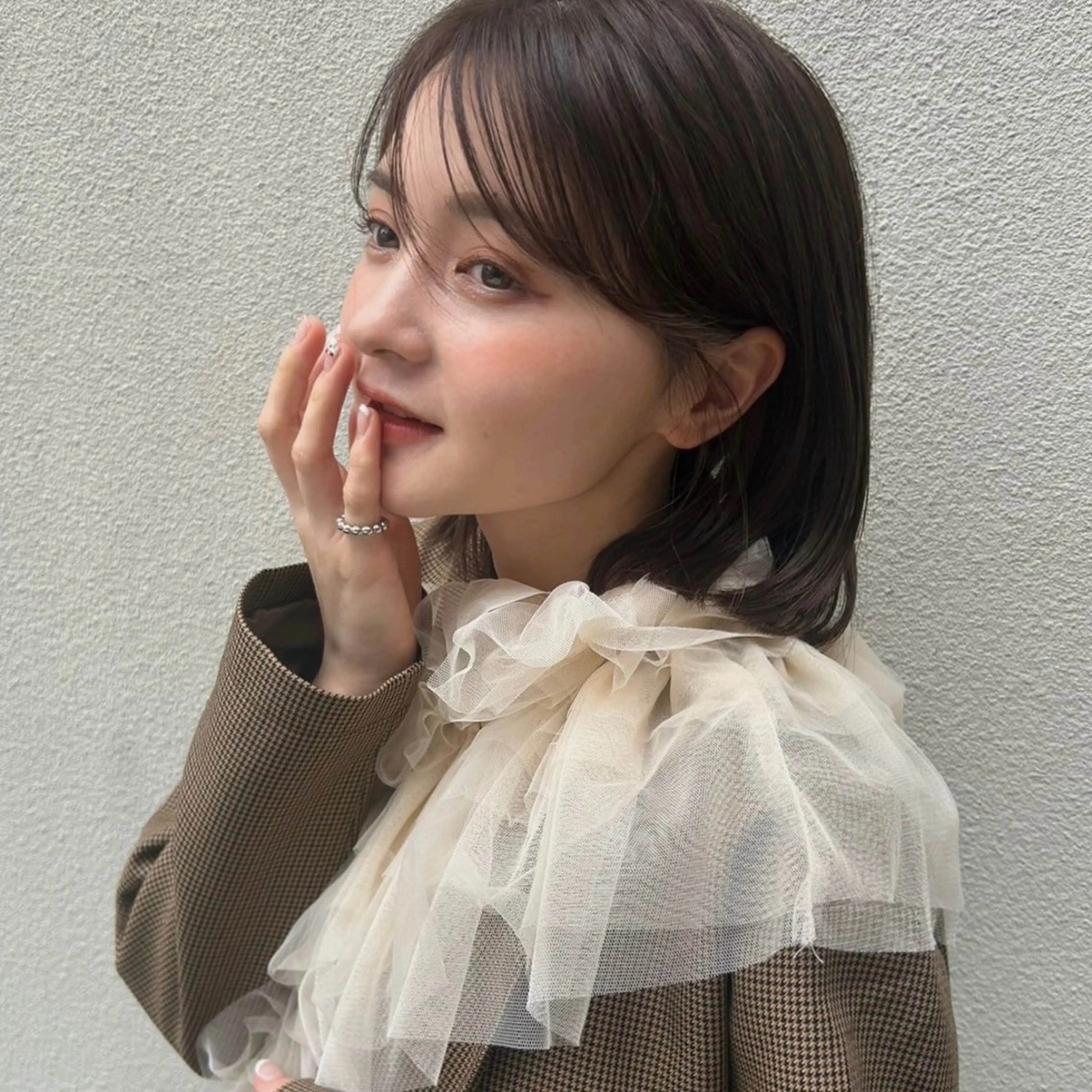 ミディアム 透明感カラー/ レイヤー🪽千優のヘアスタイル