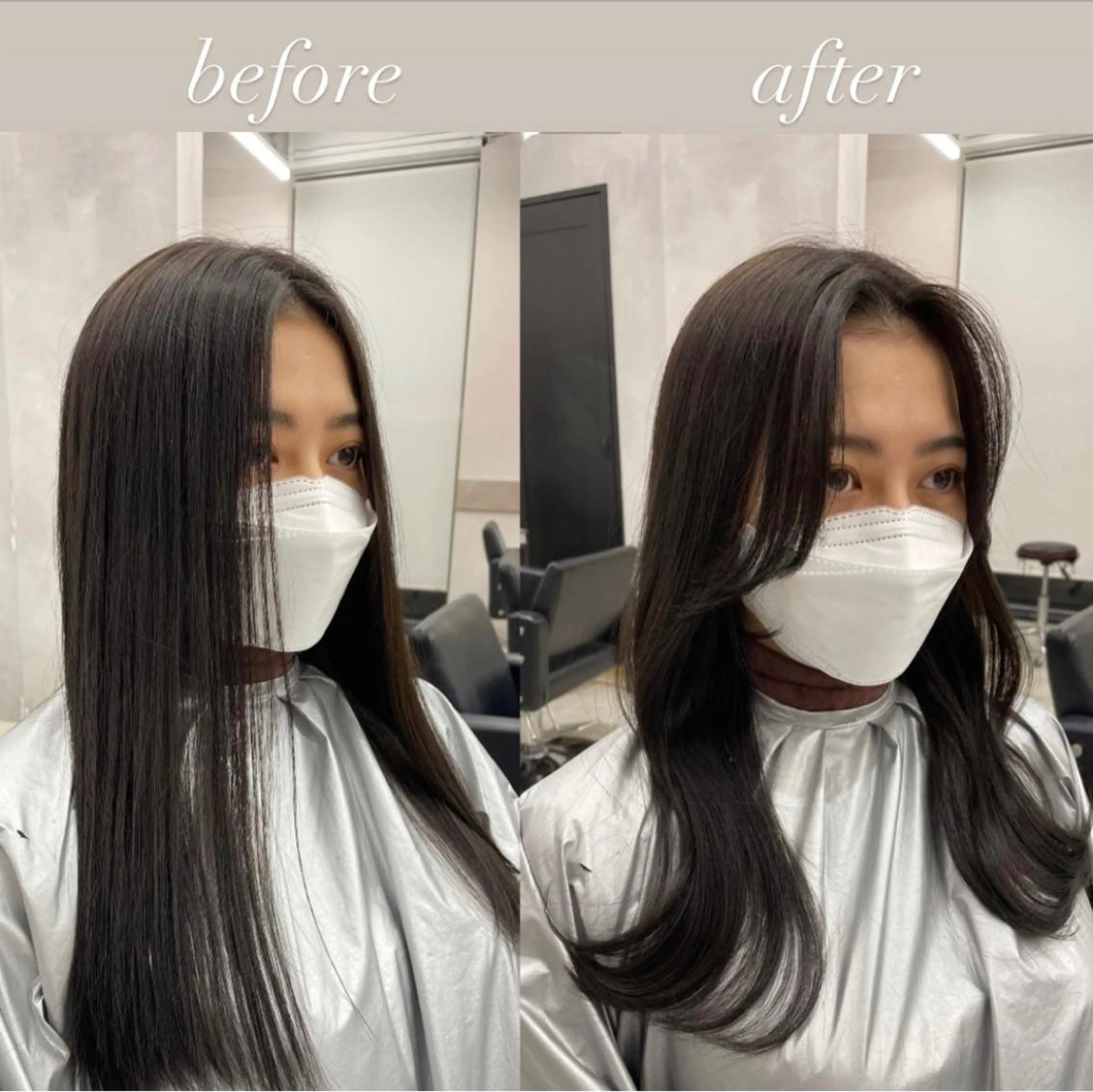 ロング 韓国風ヘア レイヤーカット ❤︎︎韓国ヘア❤︎︎ 𝑺𝒉𝒊𝒉𝒐のヘアスタイル