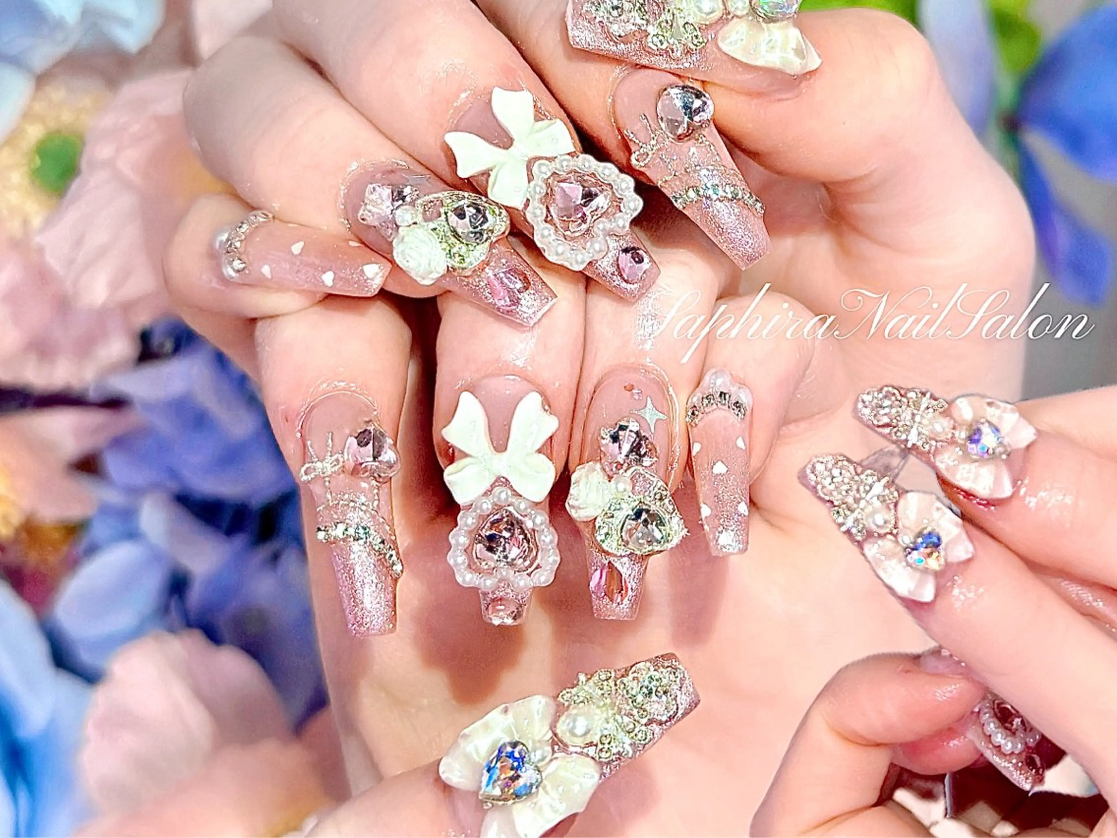 カラー ハンドネイル Saphiraネイル サロン錦糸町のネイルデザイン