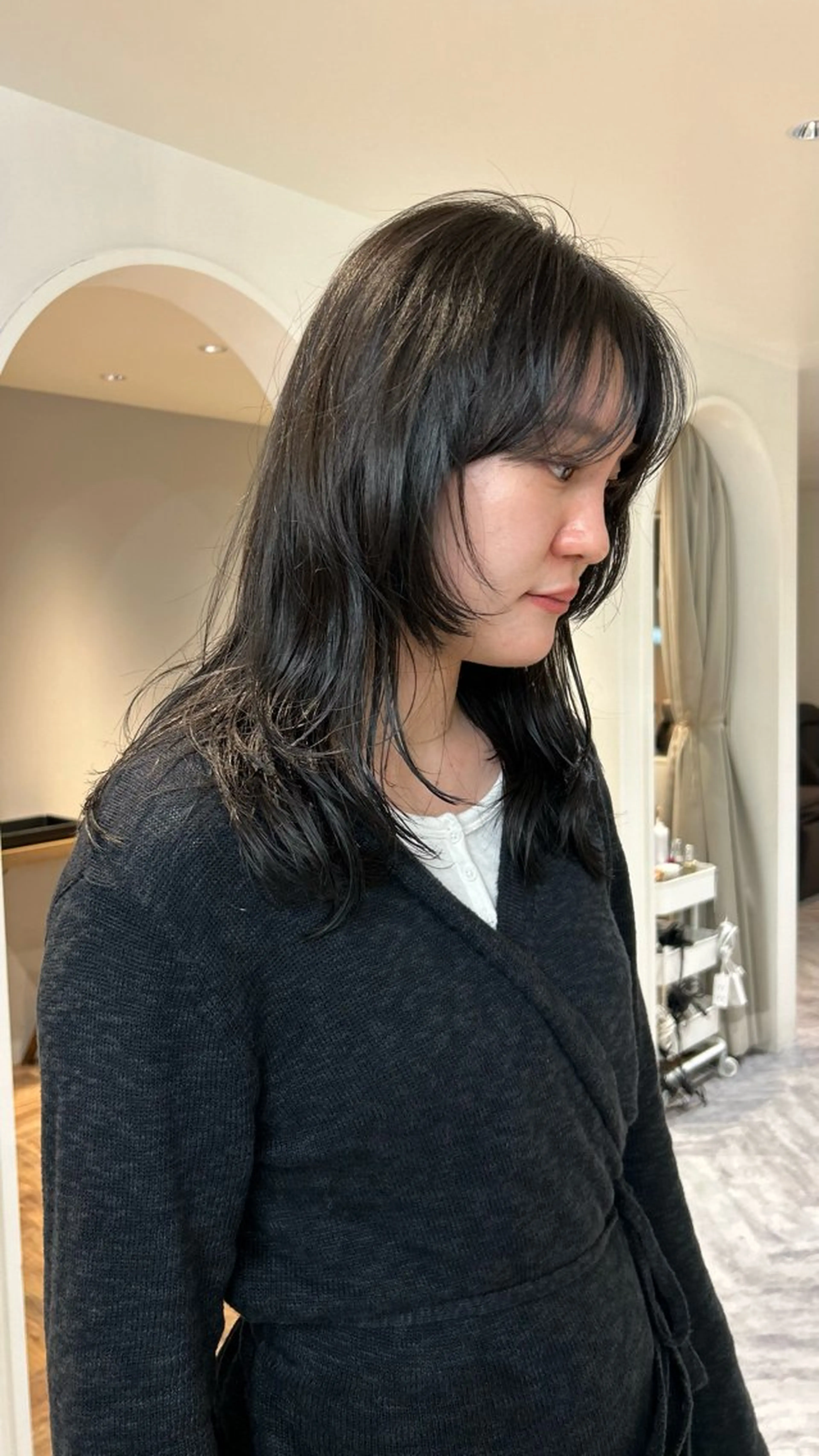 ミディアム カラー ヘアカラー トリートメント じゅわっと暖色カラー 🍊Moemiのヘアスタイル