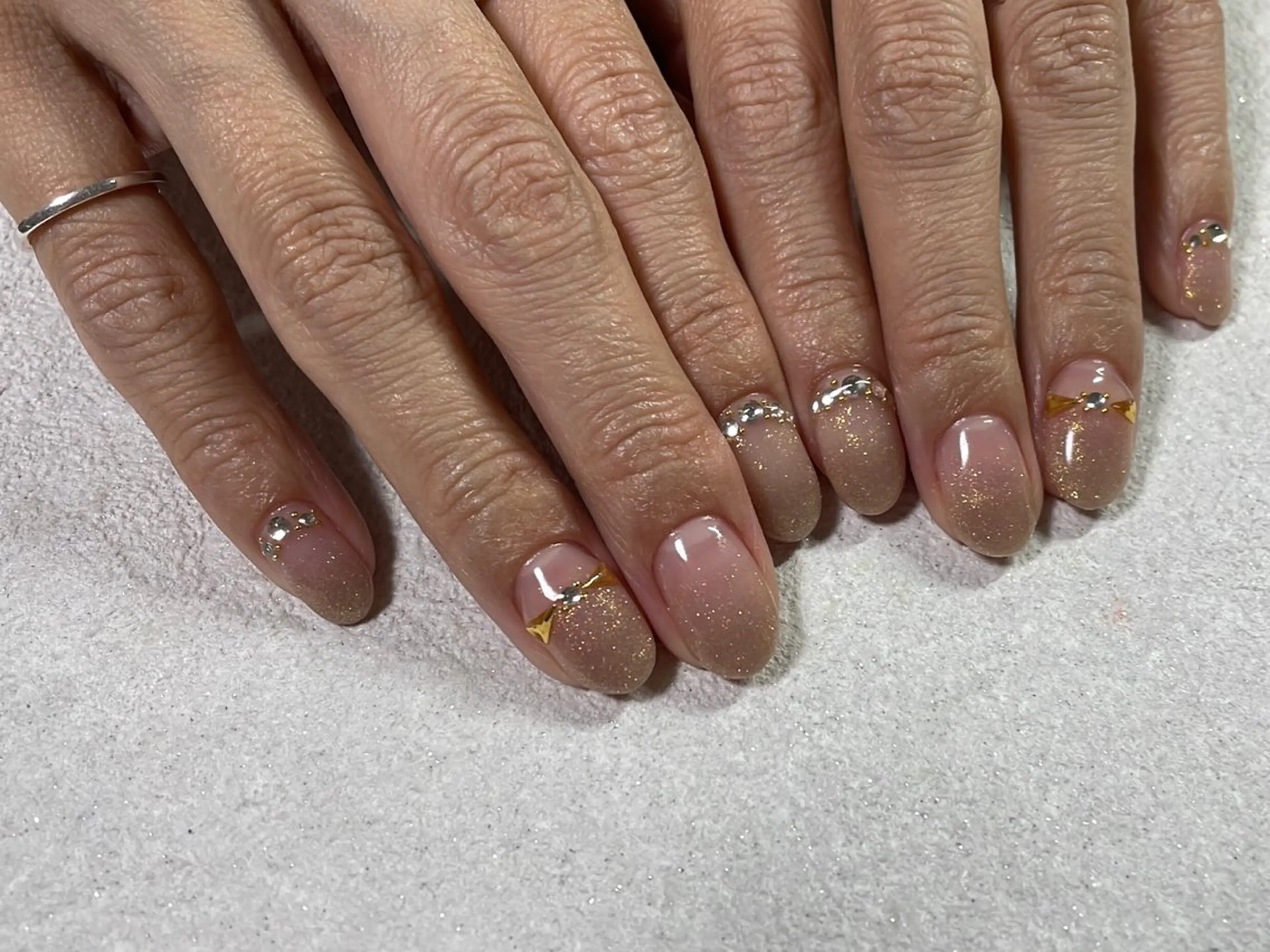 ネイル オーロラネイル フットネイル フレンチネイル ジェルネイル 韓国ネイル ハンドネイル kiki nail 二子玉川のネイルデザイン