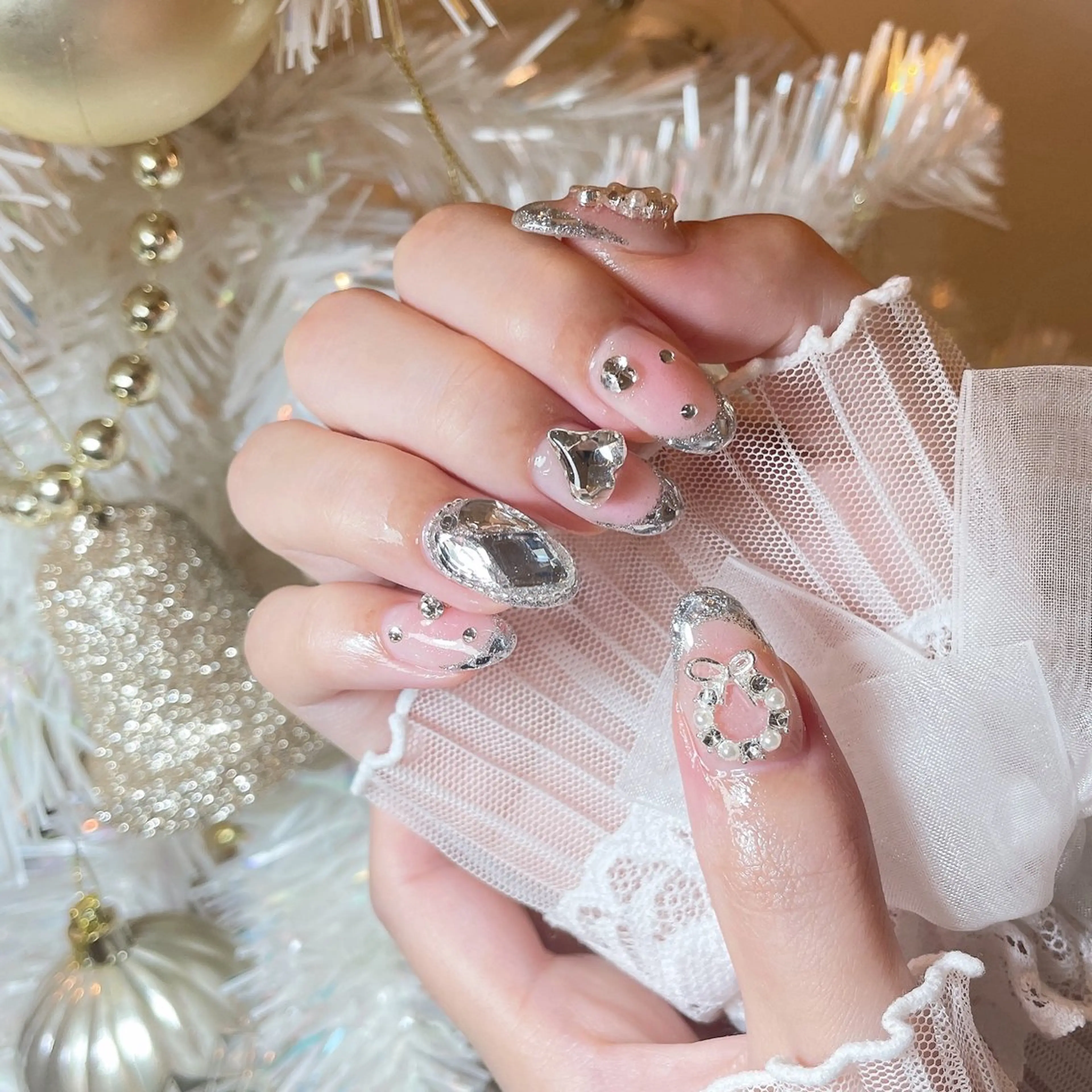 ネイル 23時まで❤︎韓国、 ワンホンネイルのネイルデザイン