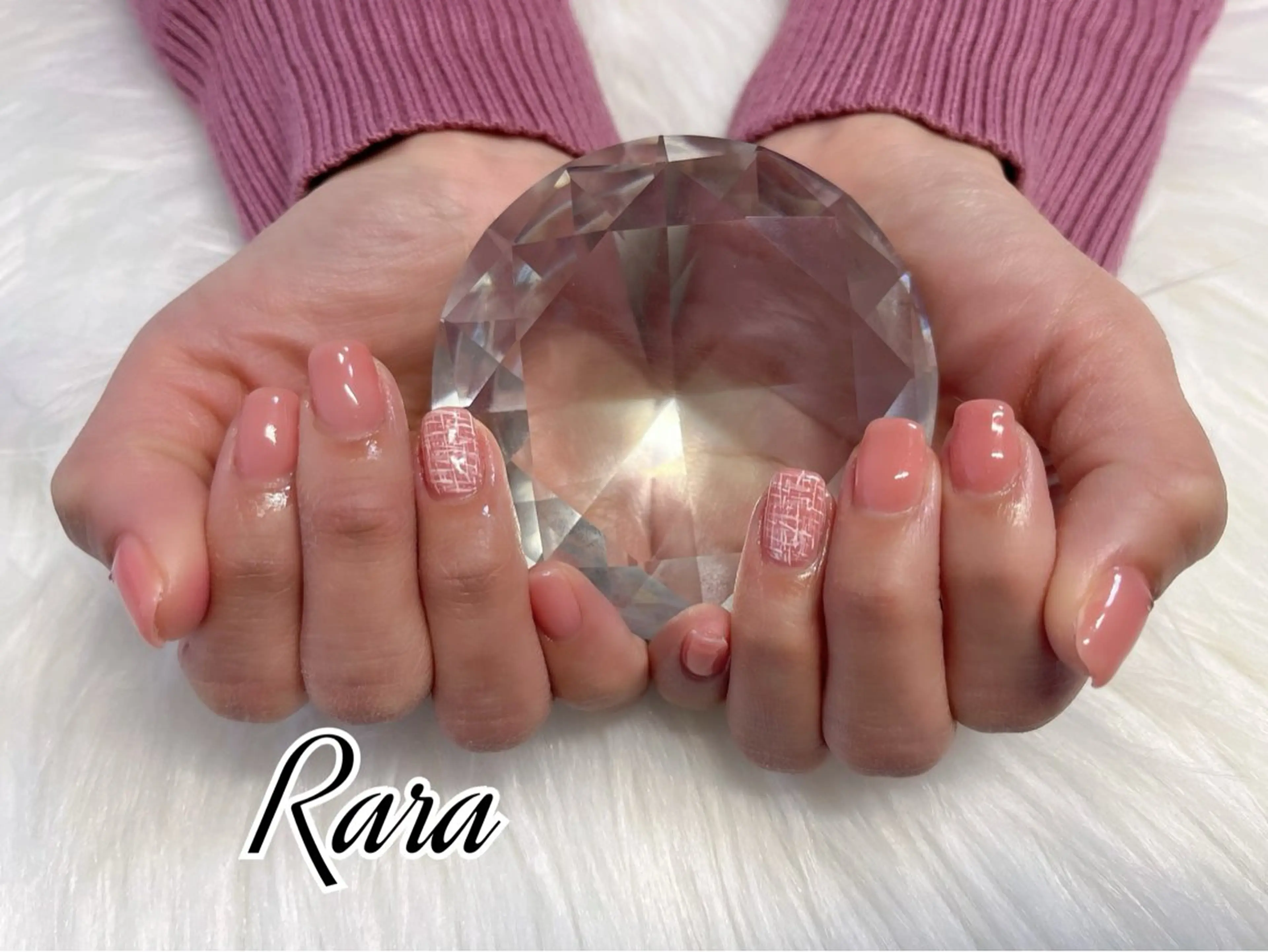 ネイル シンプルネイル 春ネイル ツイードネイル Nail salon Raraのネイルデザイン