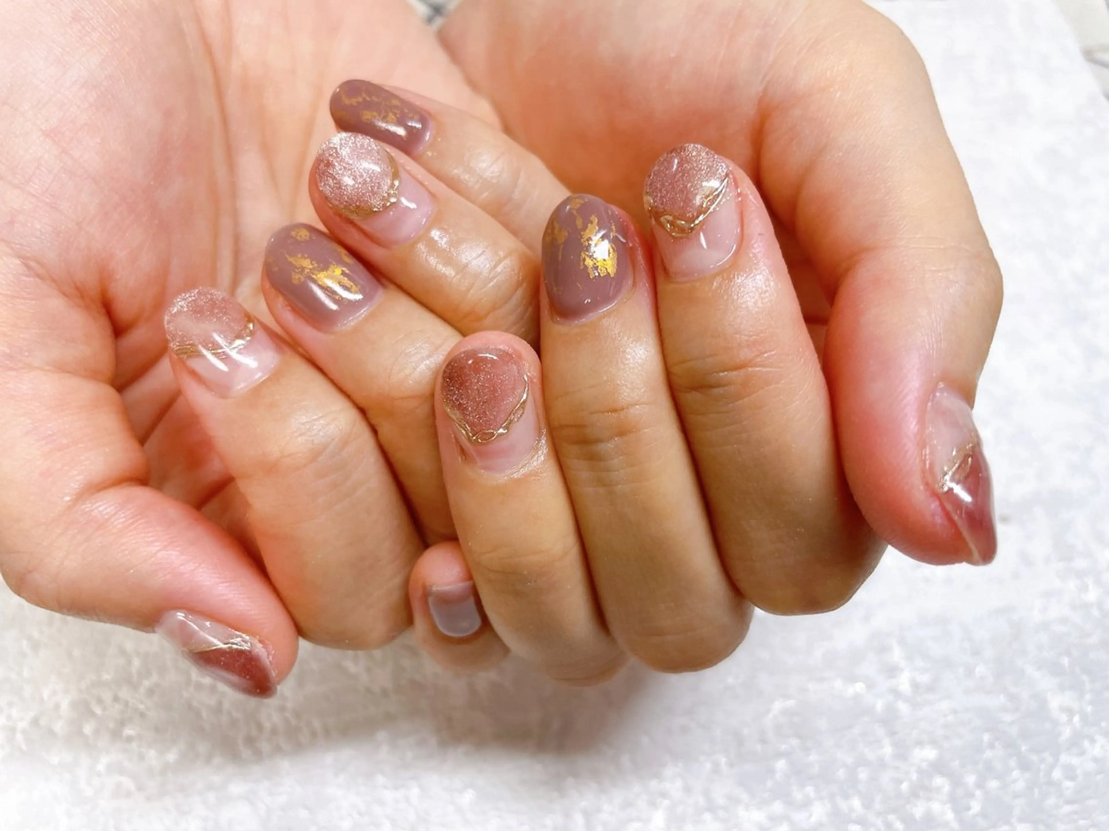 ネイル オーロラネイル フットネイル フレンチネイル ジェルネイル 韓国ネイル Mogu nail 二子玉川のネイルデザイン